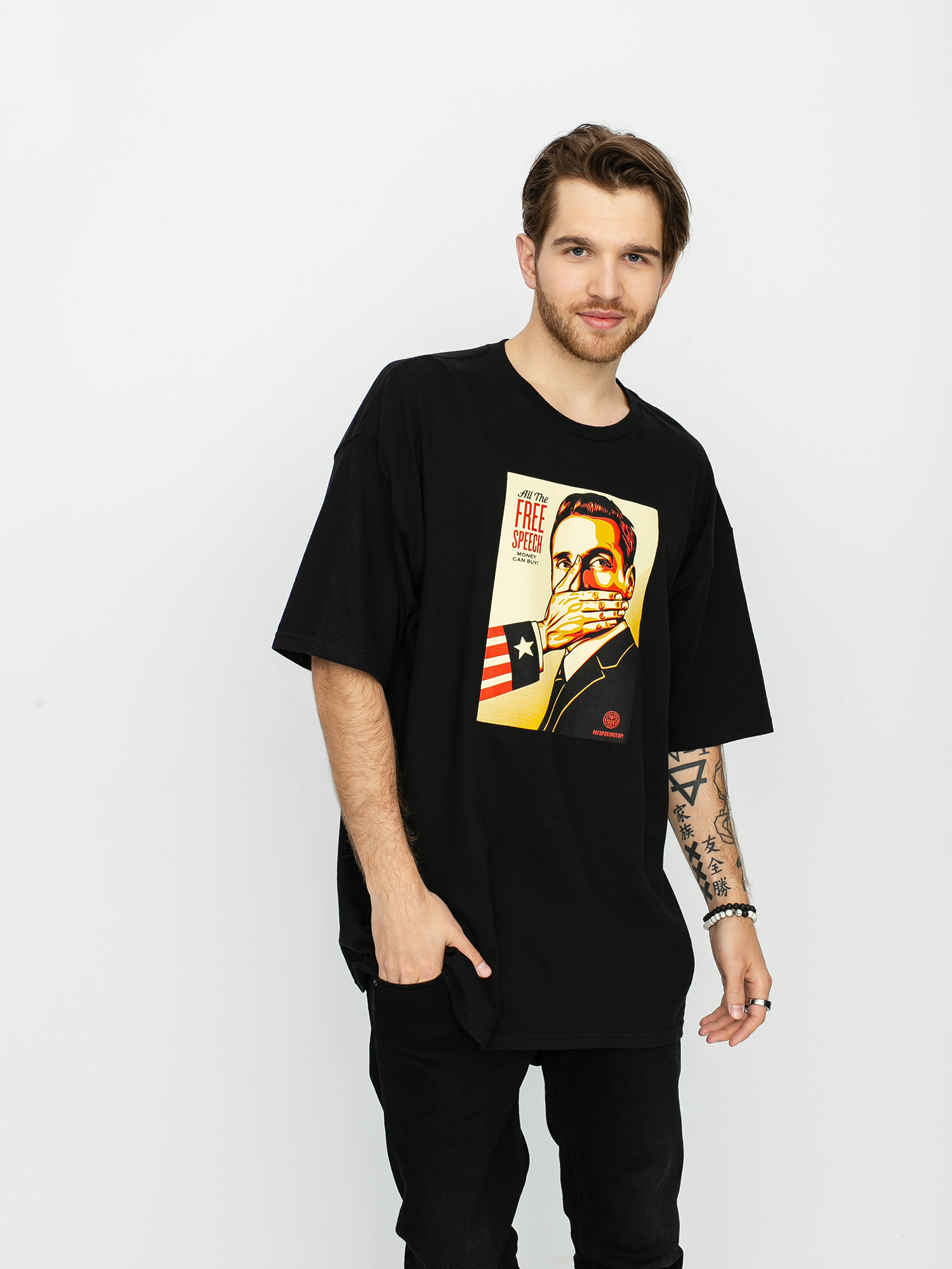 T-shirt OBEY Pay Up Or Shut Up (black)