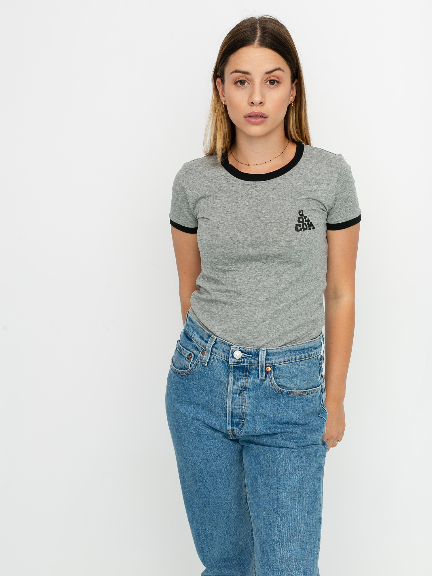 T-shirt Volcom Go Faster Ringer Wmn (heather grey)