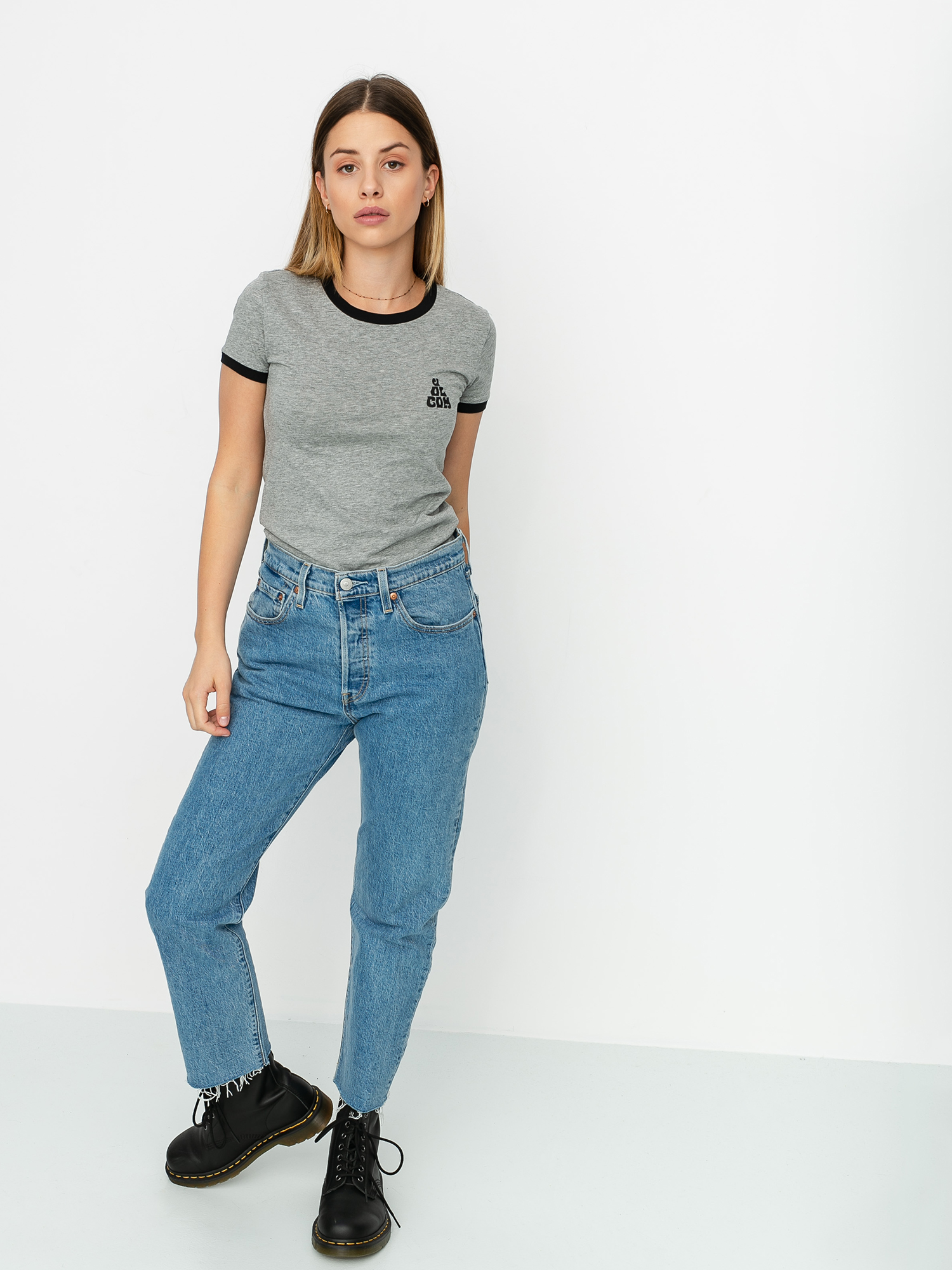 T-shirt Volcom Go Faster Ringer Wmn (heather grey)