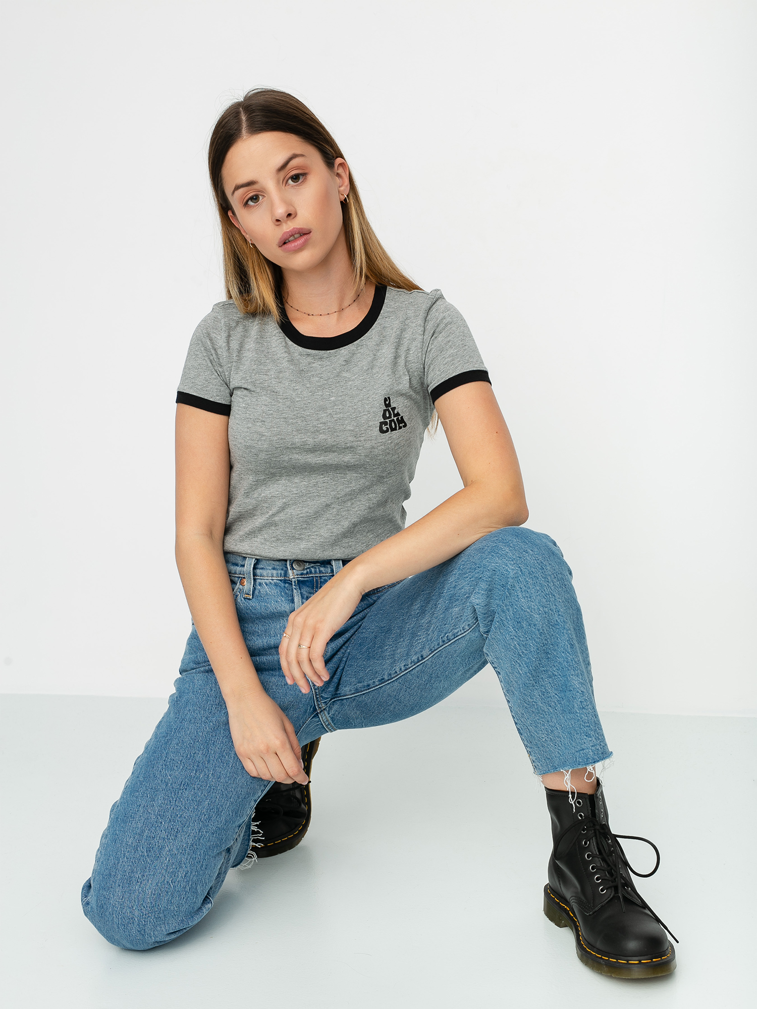 T-shirt Volcom Go Faster Ringer Wmn (heather grey)