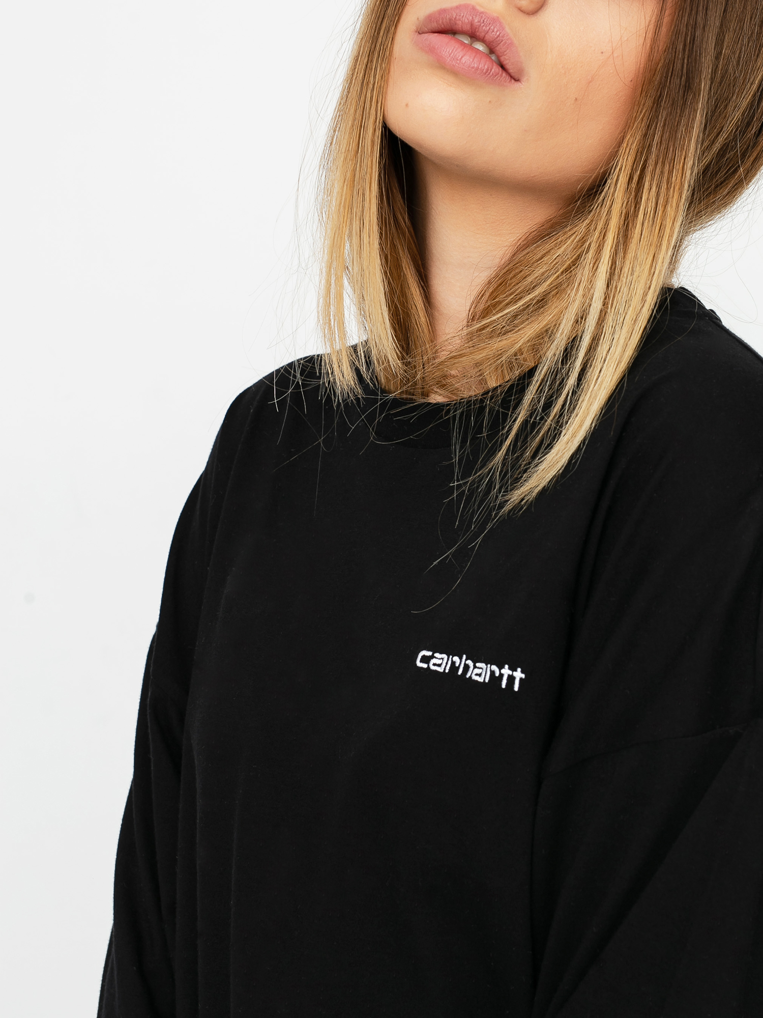Longsleeve Carhartt WIP Script Embroidery Wmn (black/white)