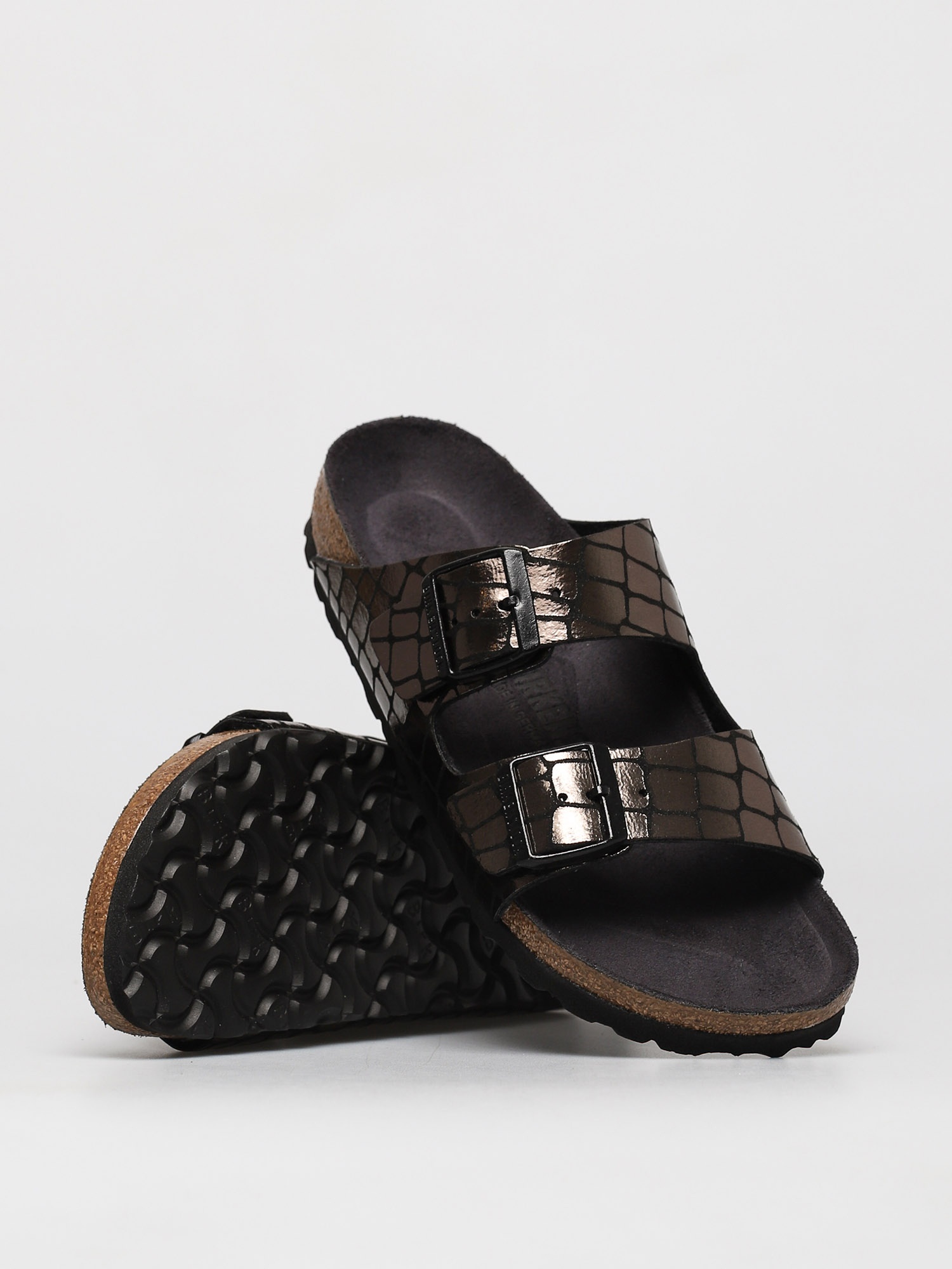 Klapki Birkenstock Arizona Narrow Wmn (gator gleam black)