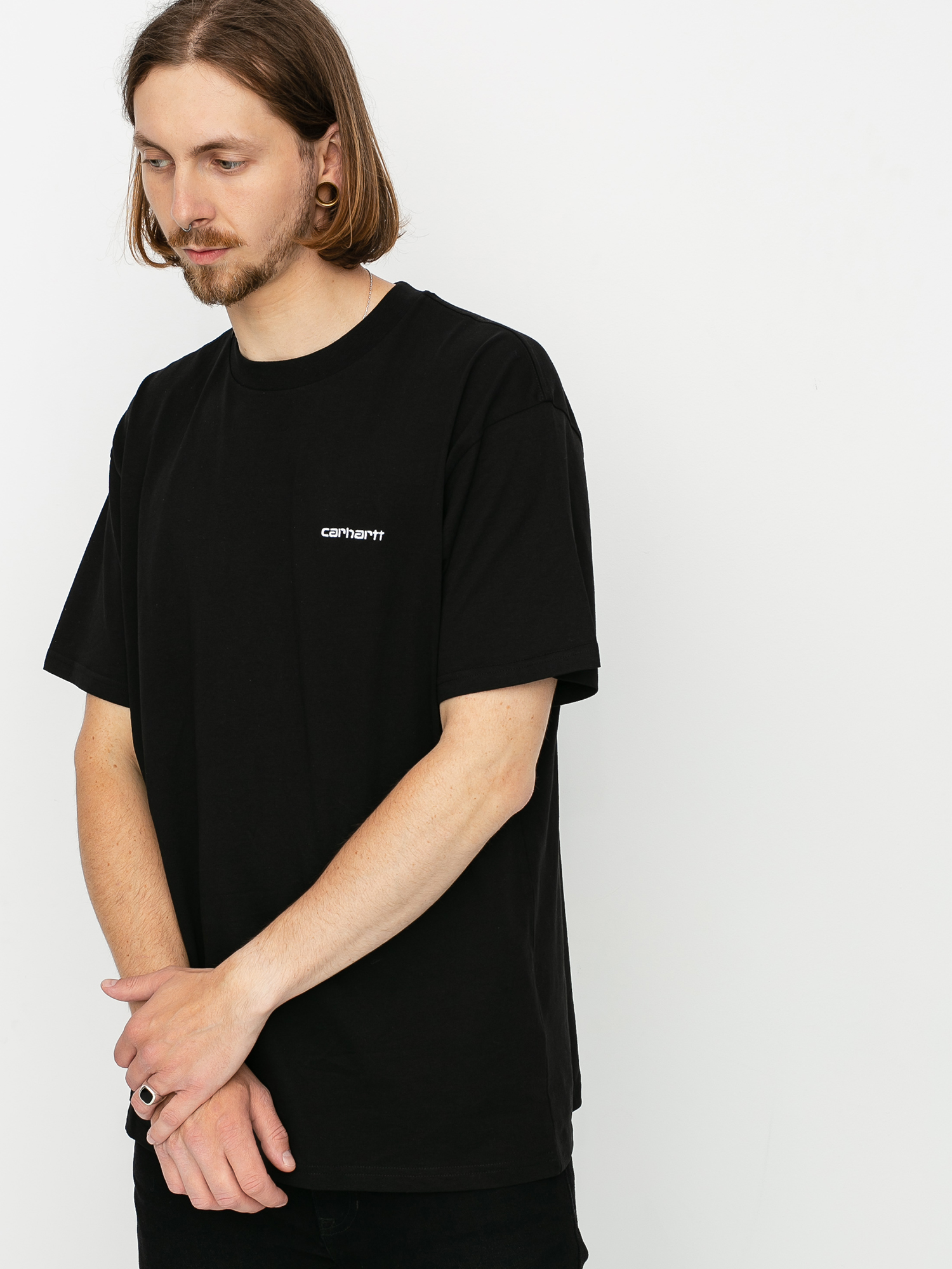 T-shirt Carhartt WIP Script Embroidery (black/white)