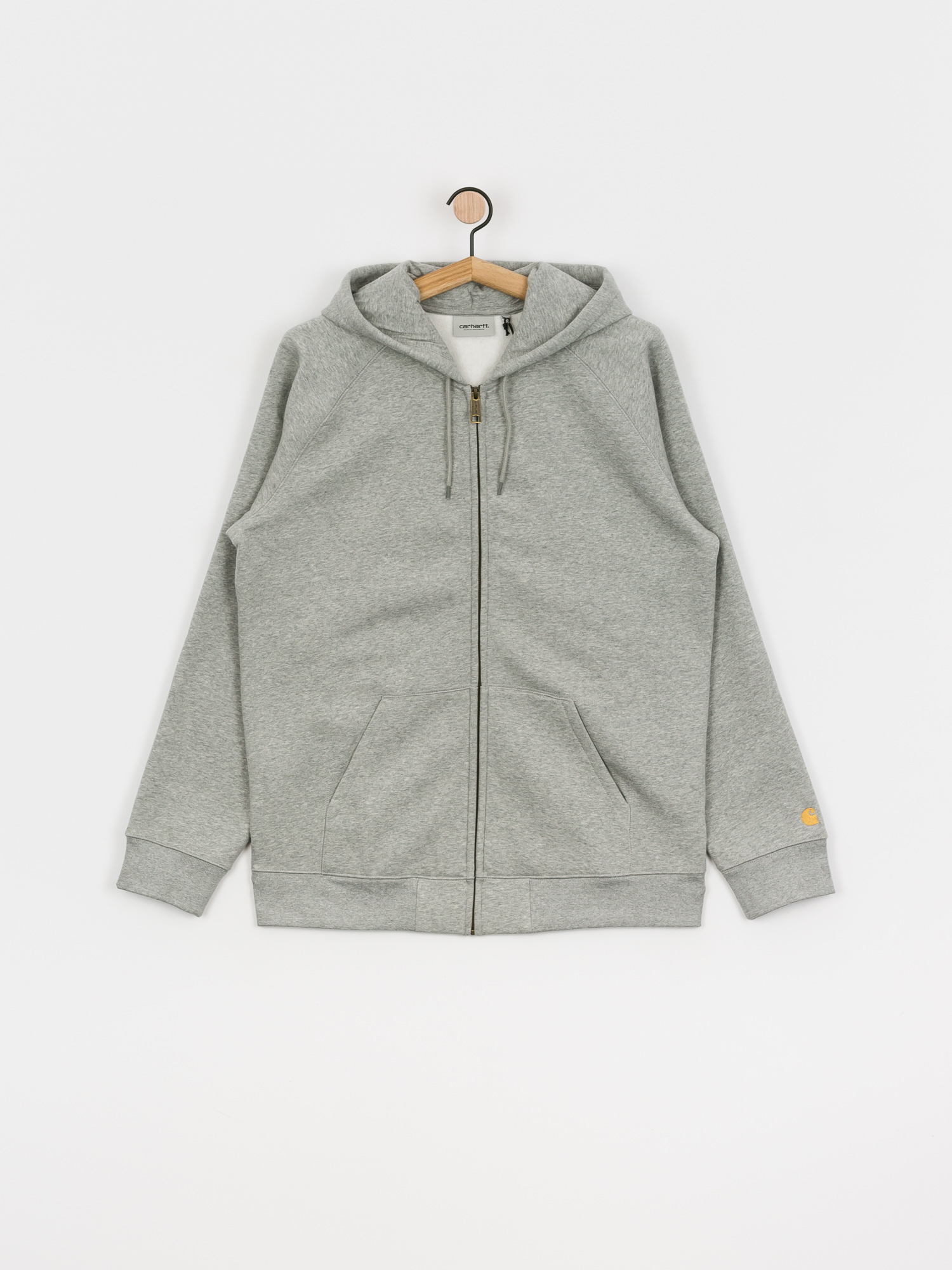 Bluza z kapturem Carhartt WIP Chase ZHD (grey heather/gold)