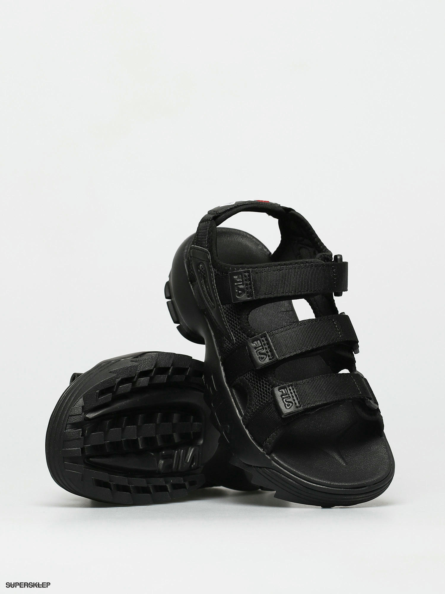 fila sandals womens black