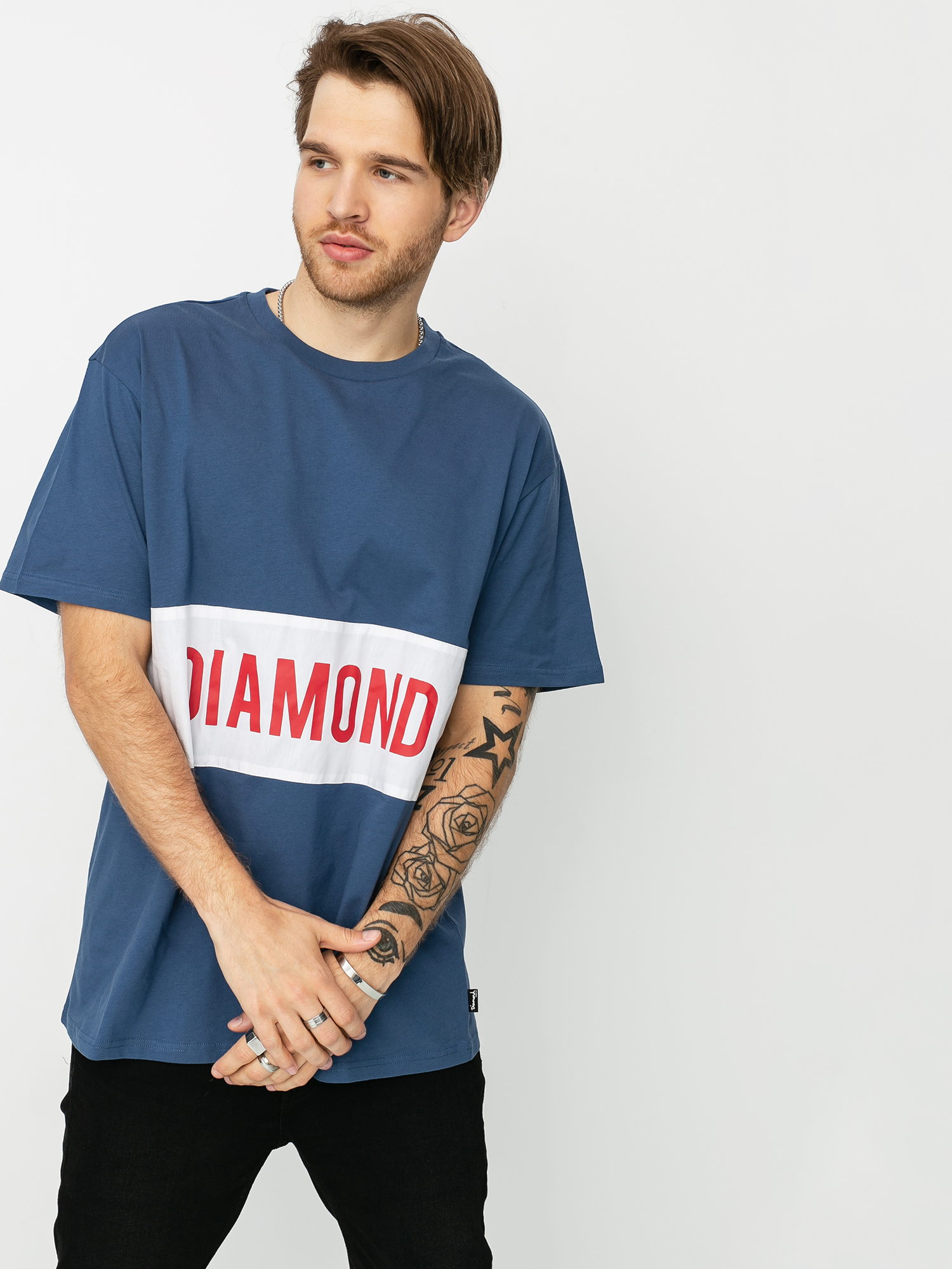 T-shirt Diamond Supply Co. Lafayette Paneled Knit (navy)