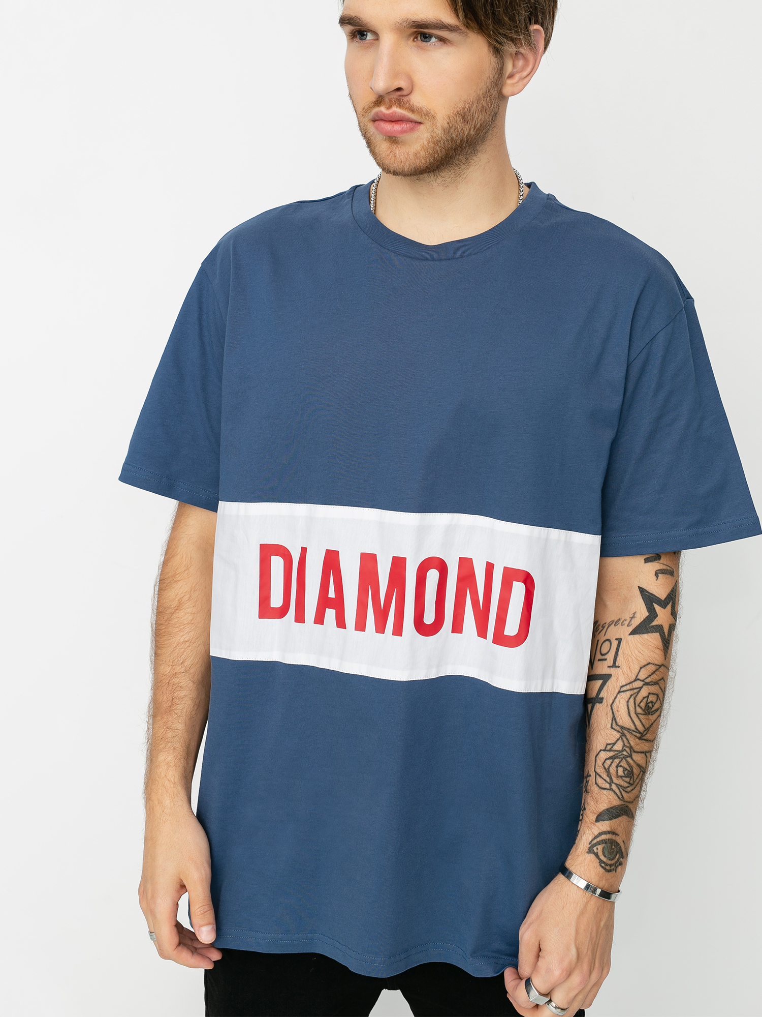 T-shirt Diamond Supply Co. Lafayette Paneled Knit (navy)