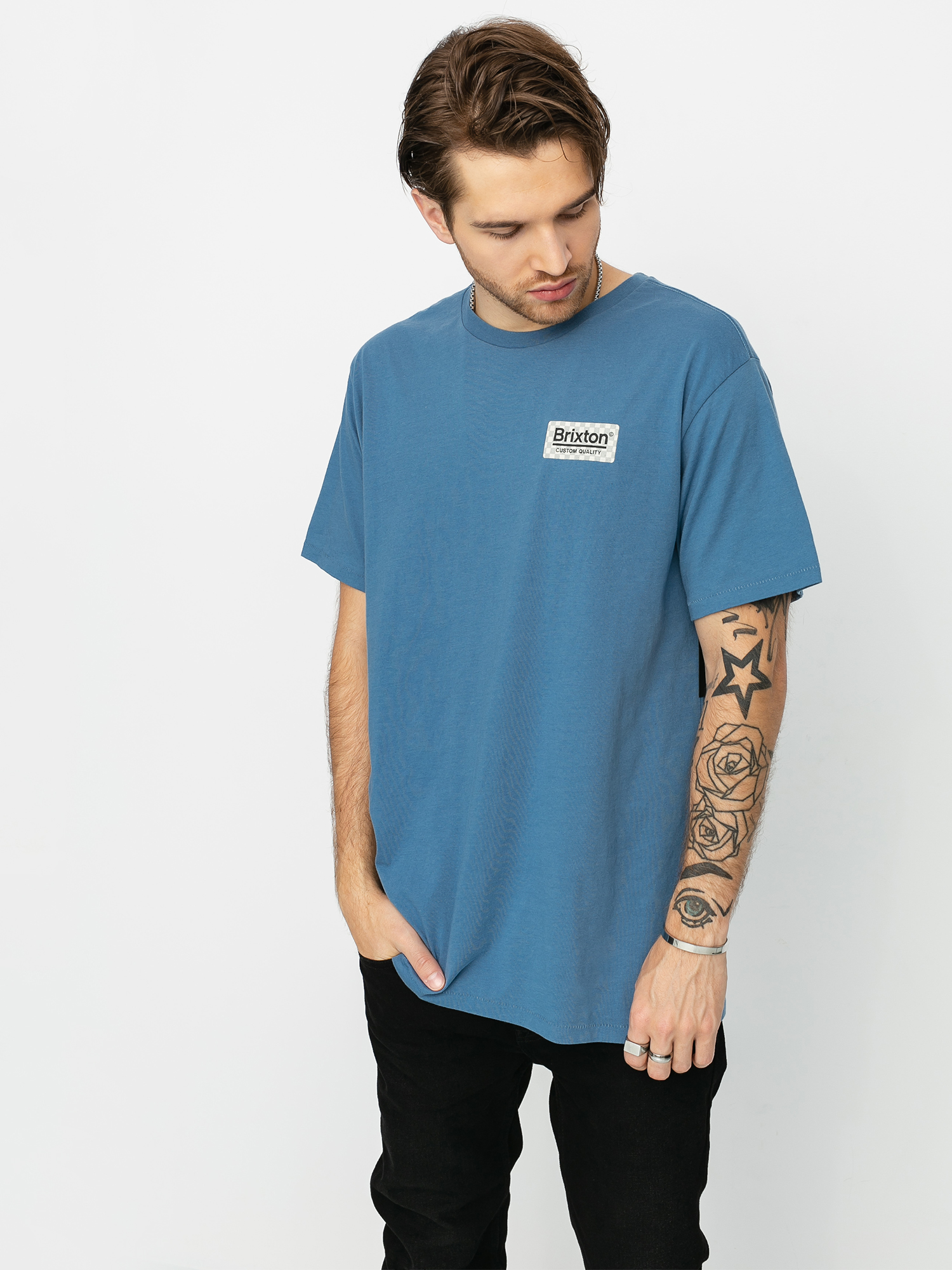 T-shirt Brixton Palmer Prem (slate blue)
