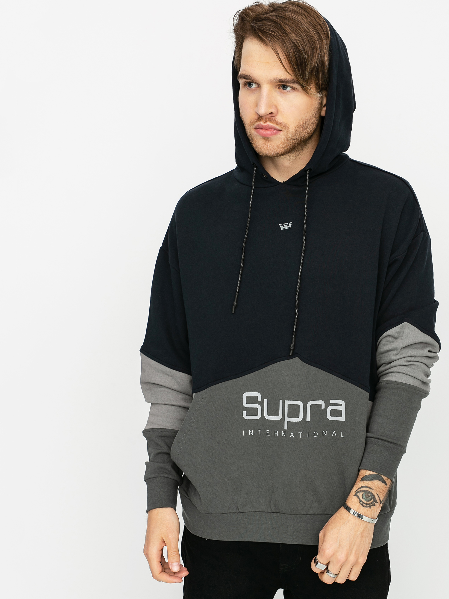 Bluza z kapturem Supra 93 Fleece HD (black grey)