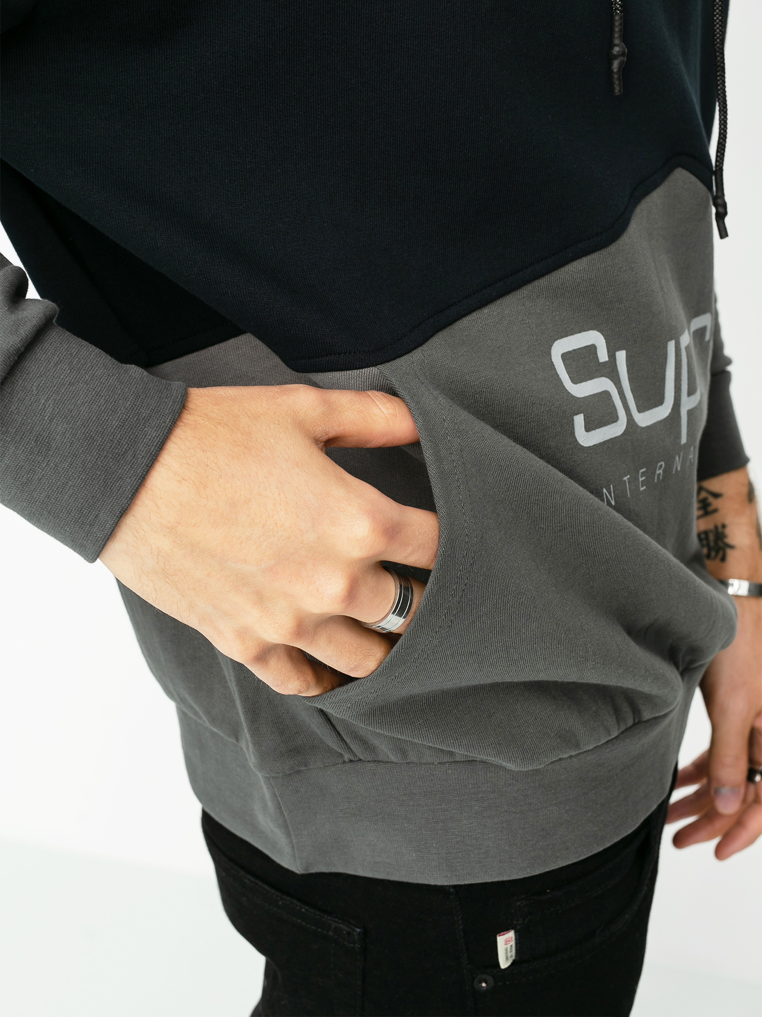 Bluza z kapturem Supra 93 Fleece HD (black grey)