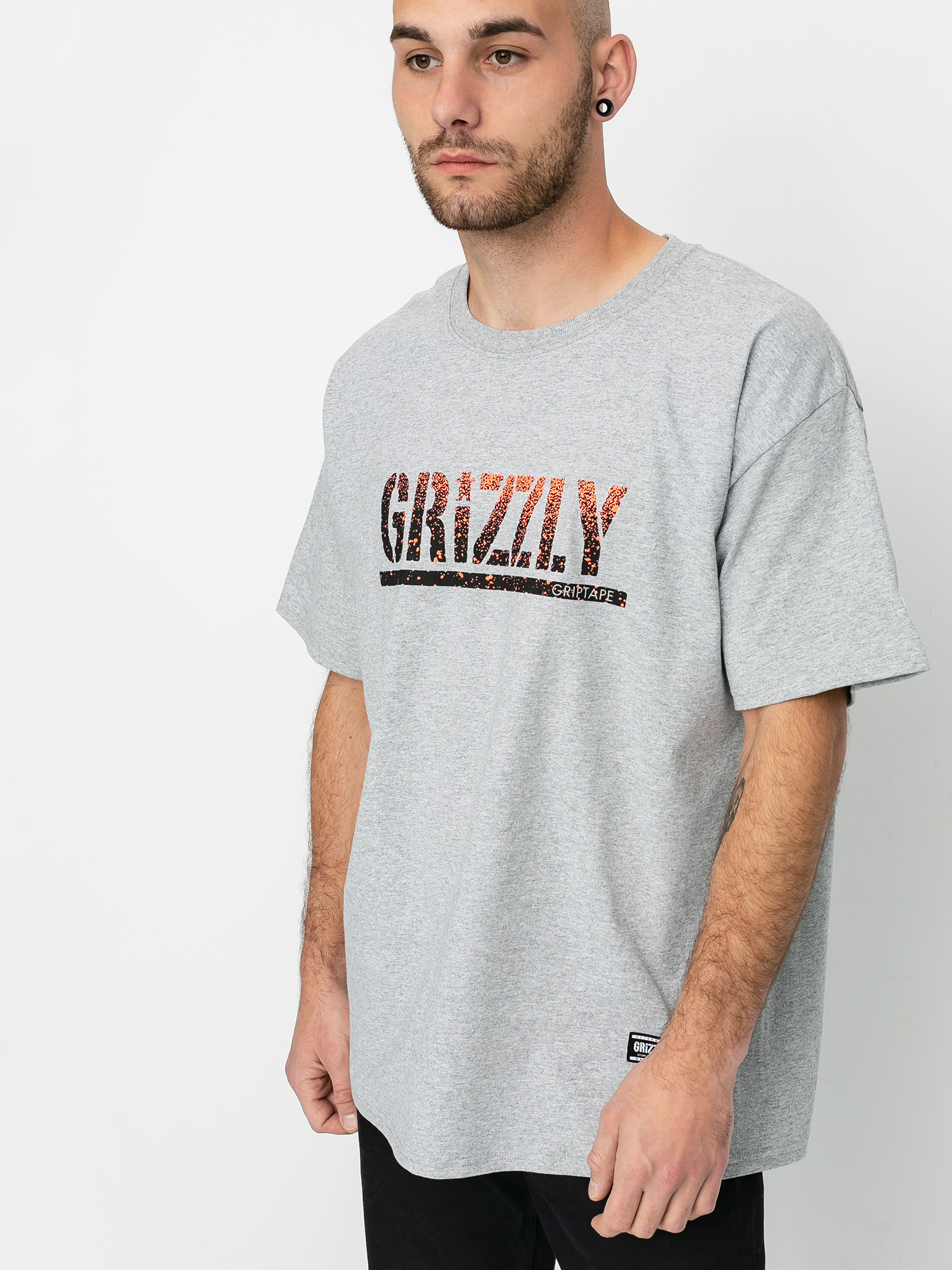 T-shirt Grizzly Griptape X Champion Stamp Fadeaway (grey heather)