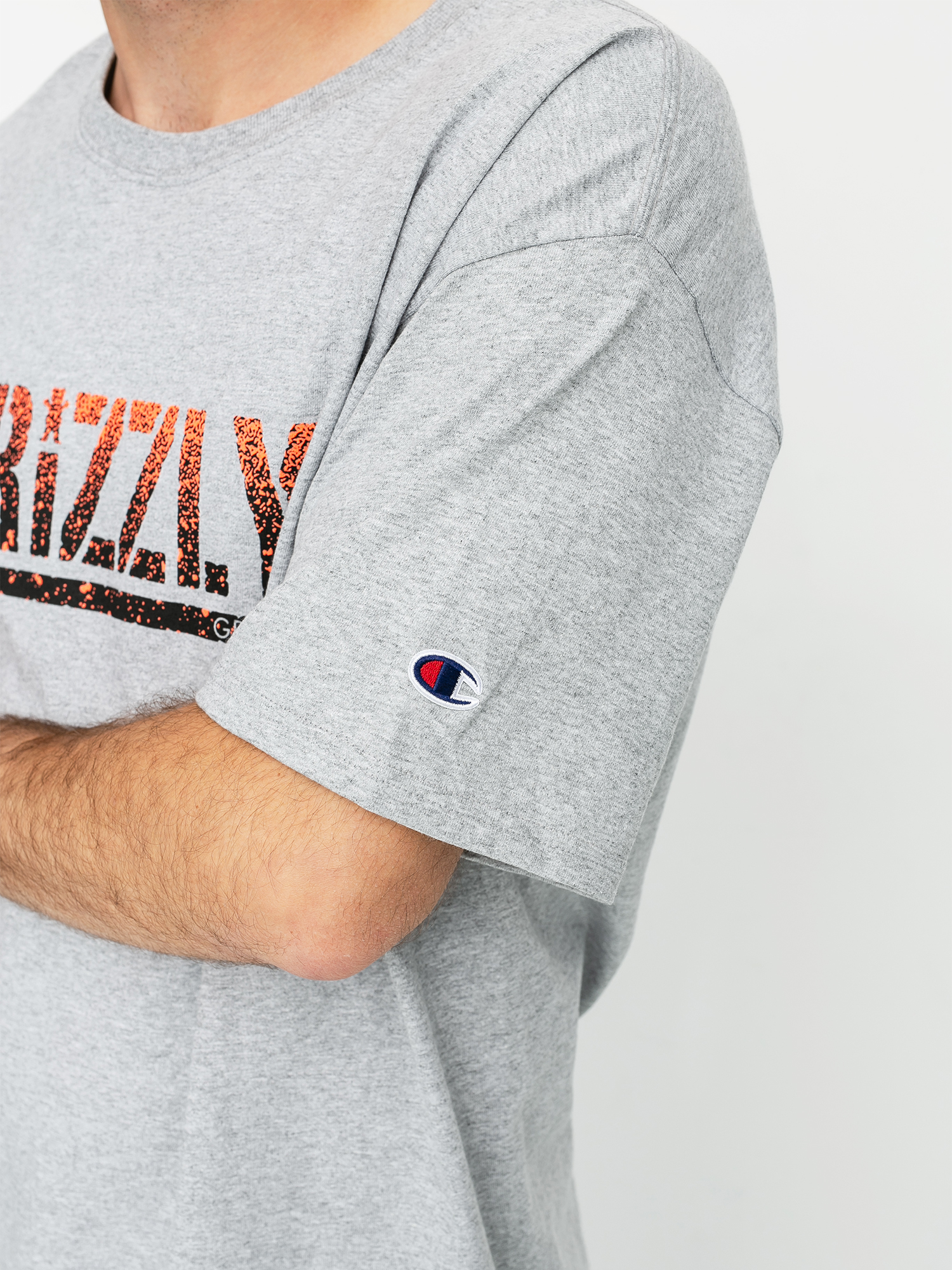 T-shirt Grizzly Griptape X Champion Stamp Fadeaway (grey heather)
