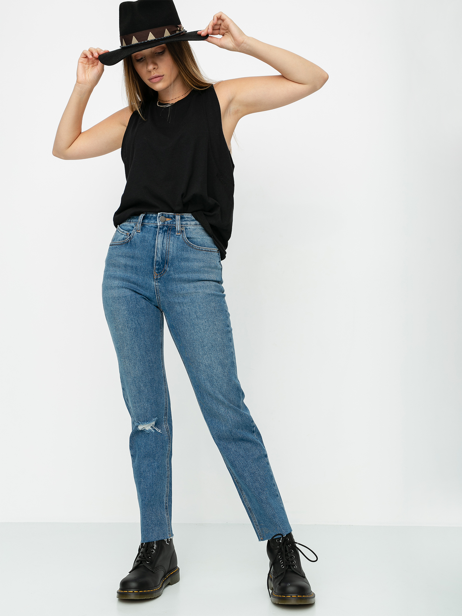 Spodnie Volcom Stoned Straight Wmn (standard issue blue)