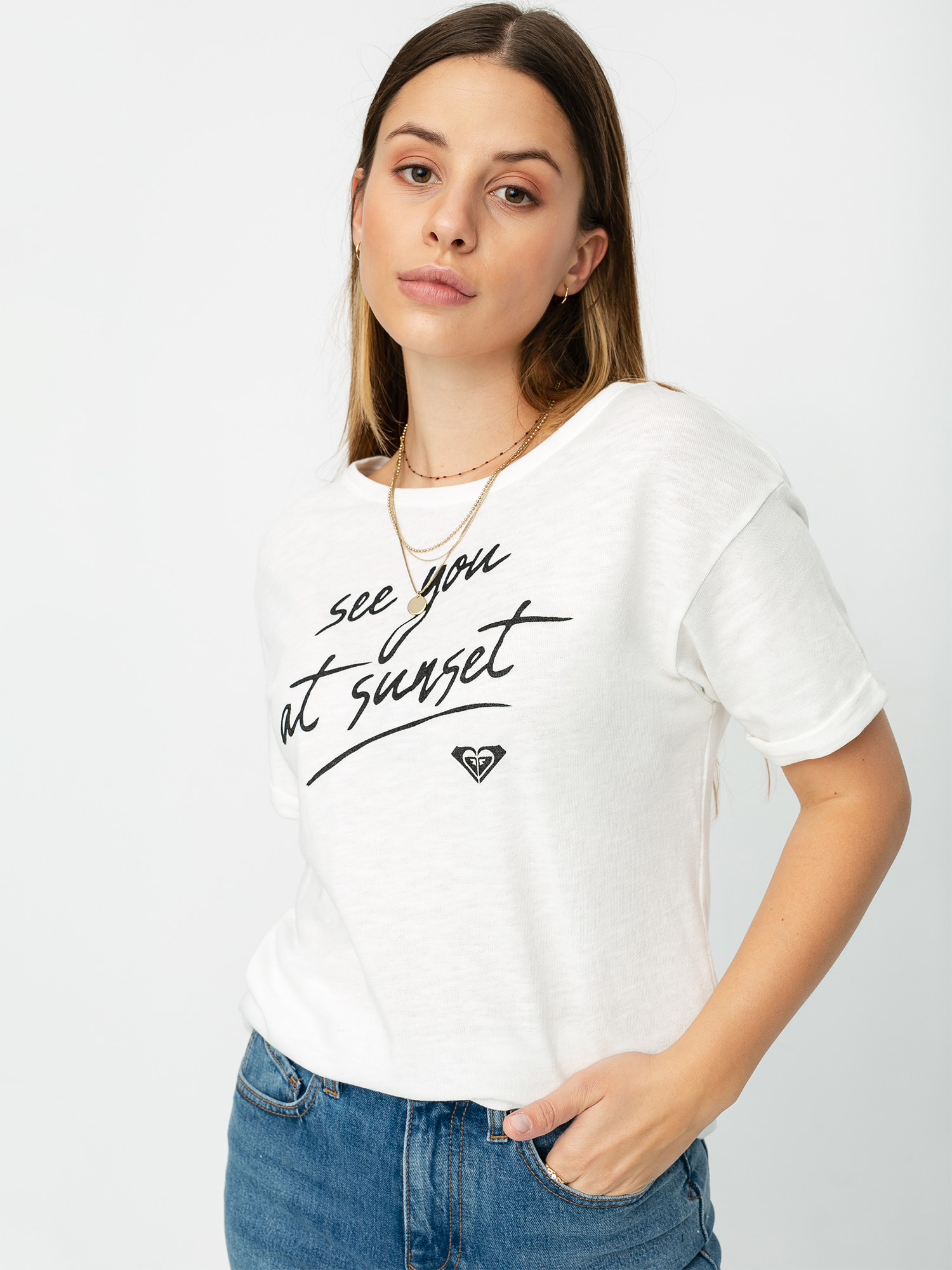 T-shirt Roxy Follow Me To The Beach A Wmn (snow white)