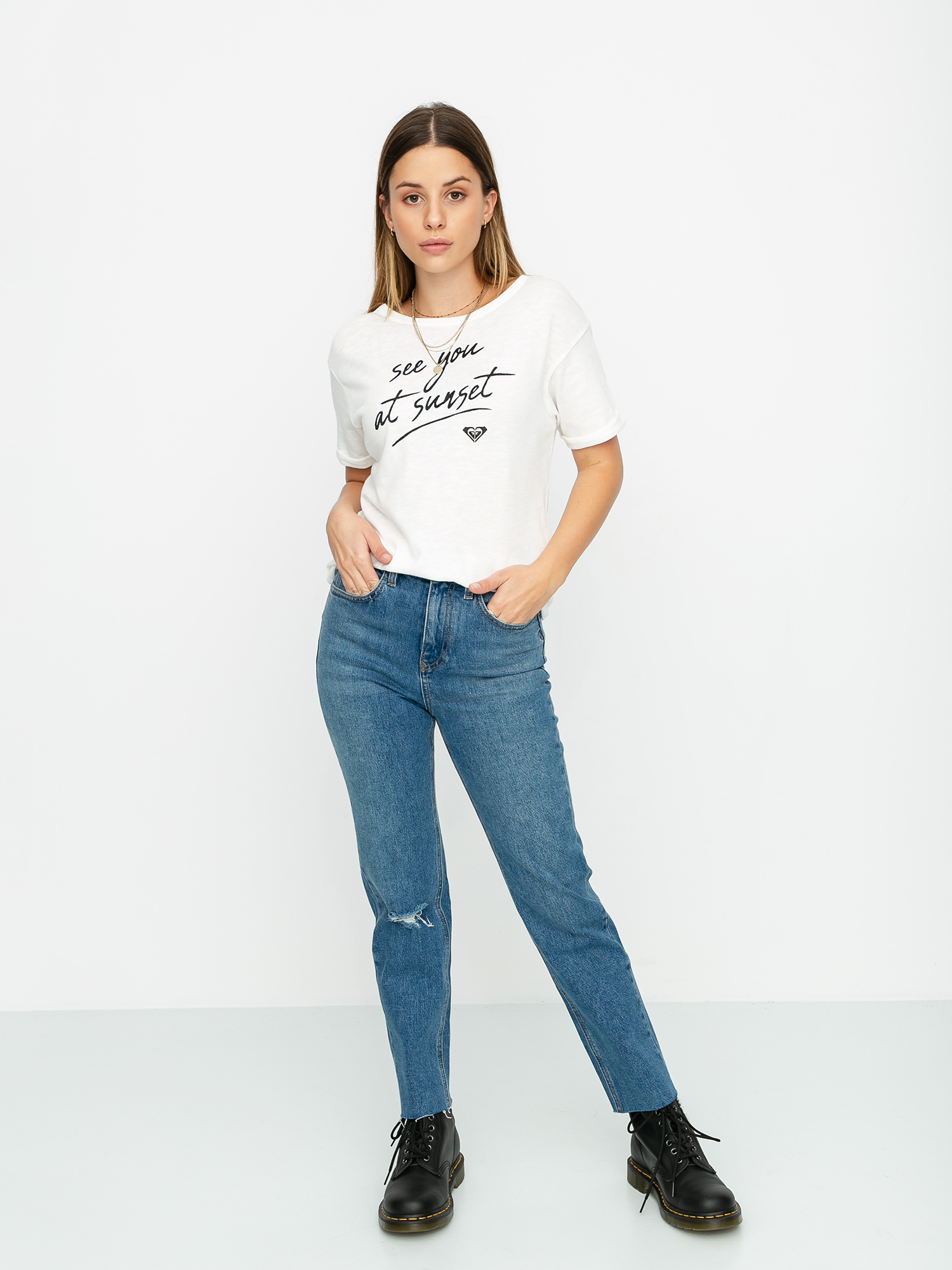 T-shirt Roxy Follow Me To The Beach A Wmn (snow white)