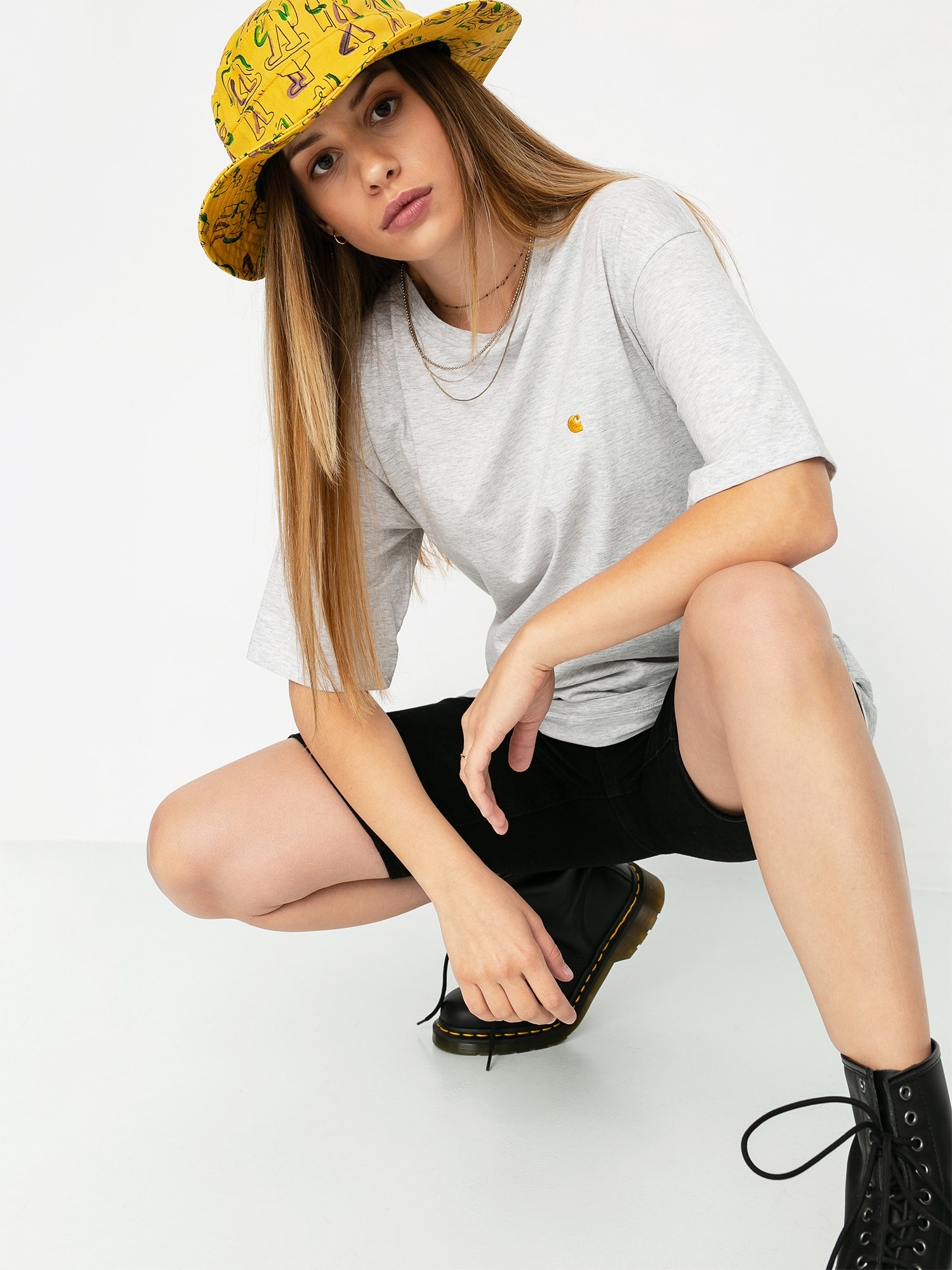 T-shirt Carhartt WIP Chasy Wmn (ash heather/gold)