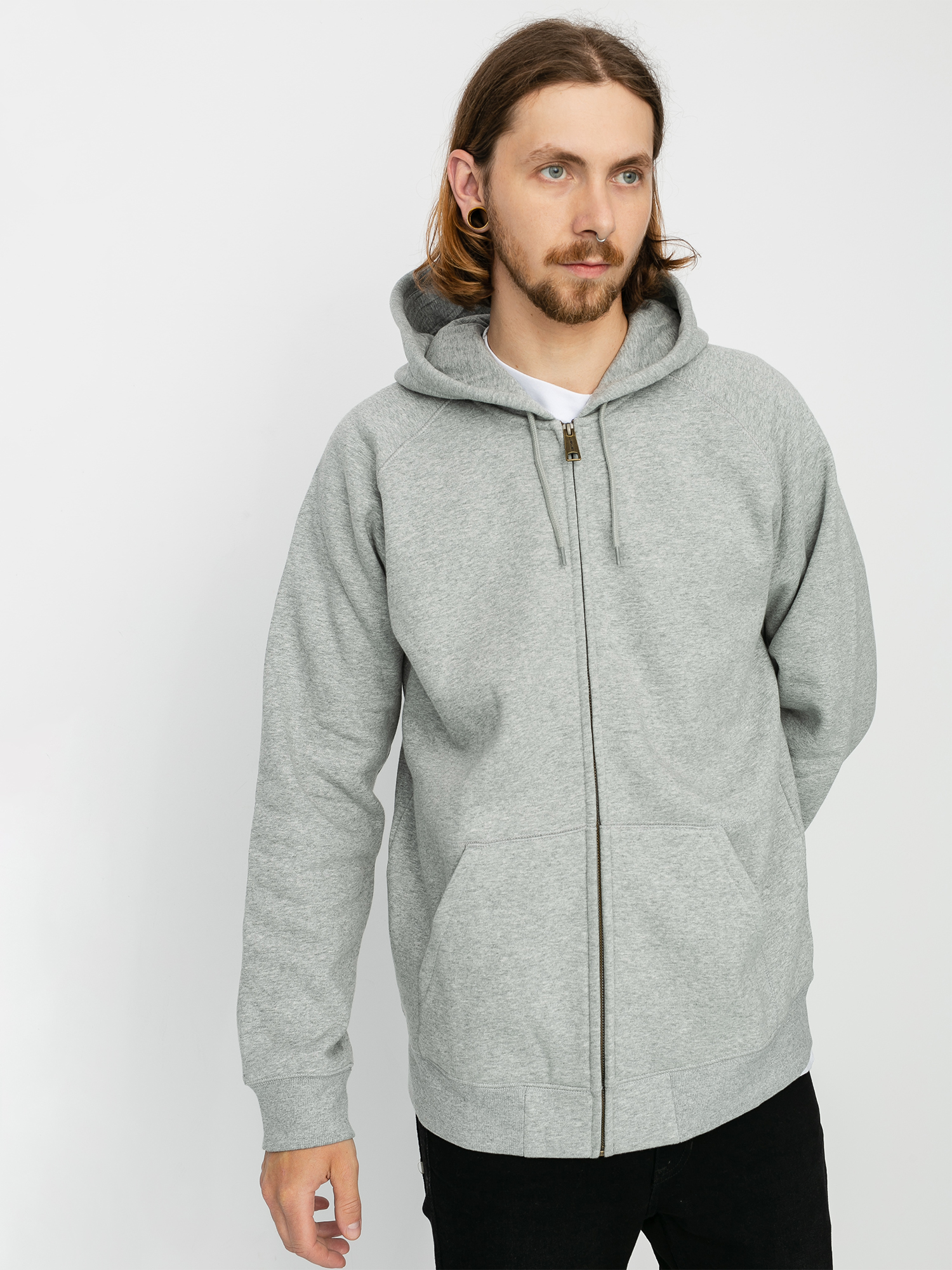 Bluza z kapturem Carhartt WIP Chase ZHD (grey heather/gold)