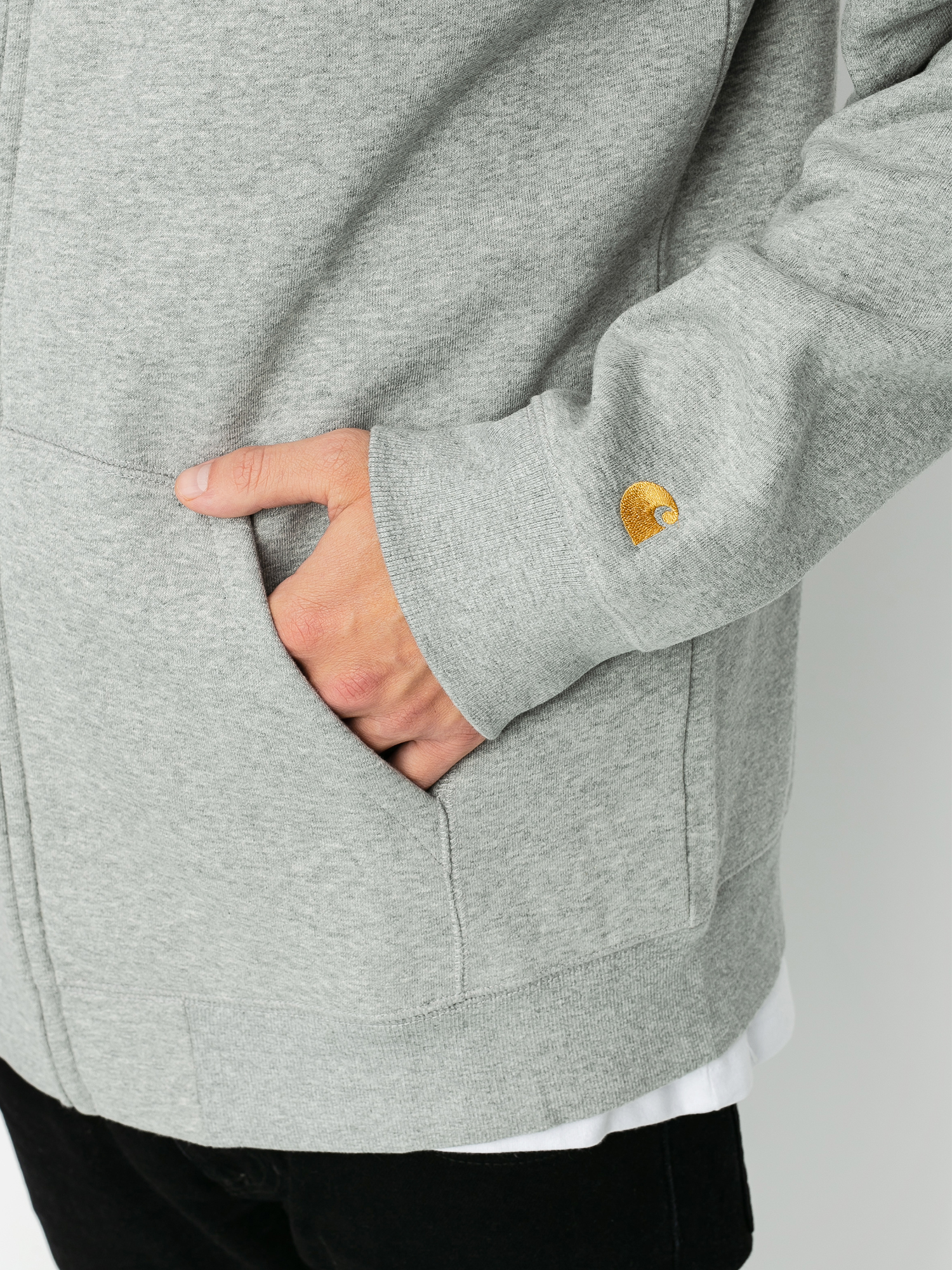 Bluza z kapturem Carhartt WIP Chase ZHD (grey heather/gold)
