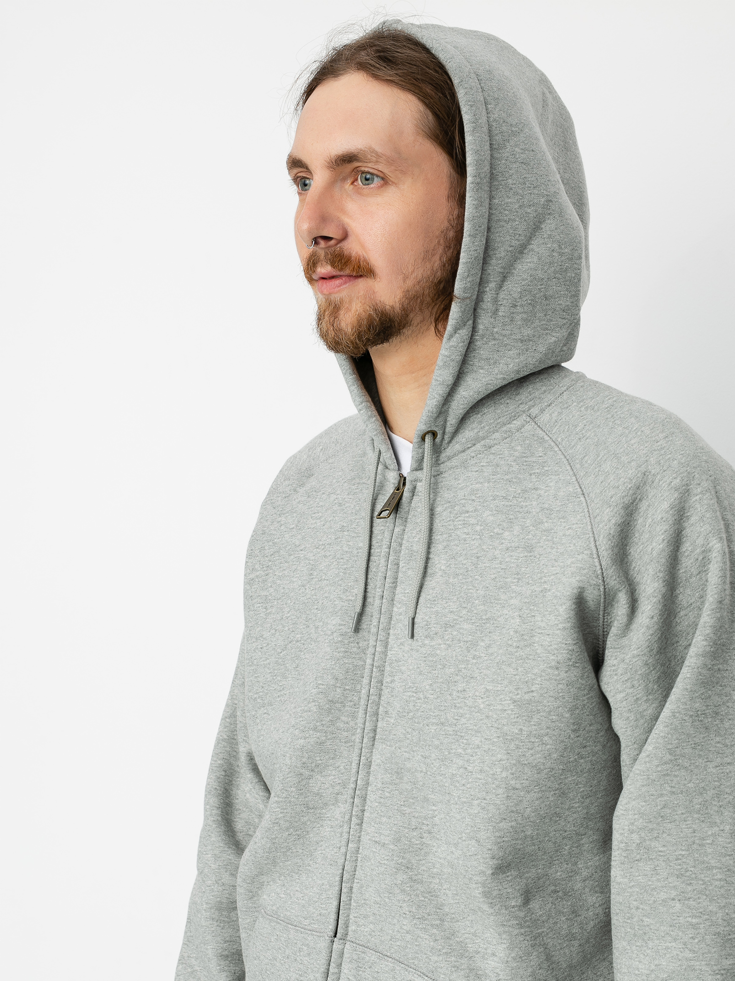 Bluza z kapturem Carhartt WIP Chase ZHD (grey heather/gold)