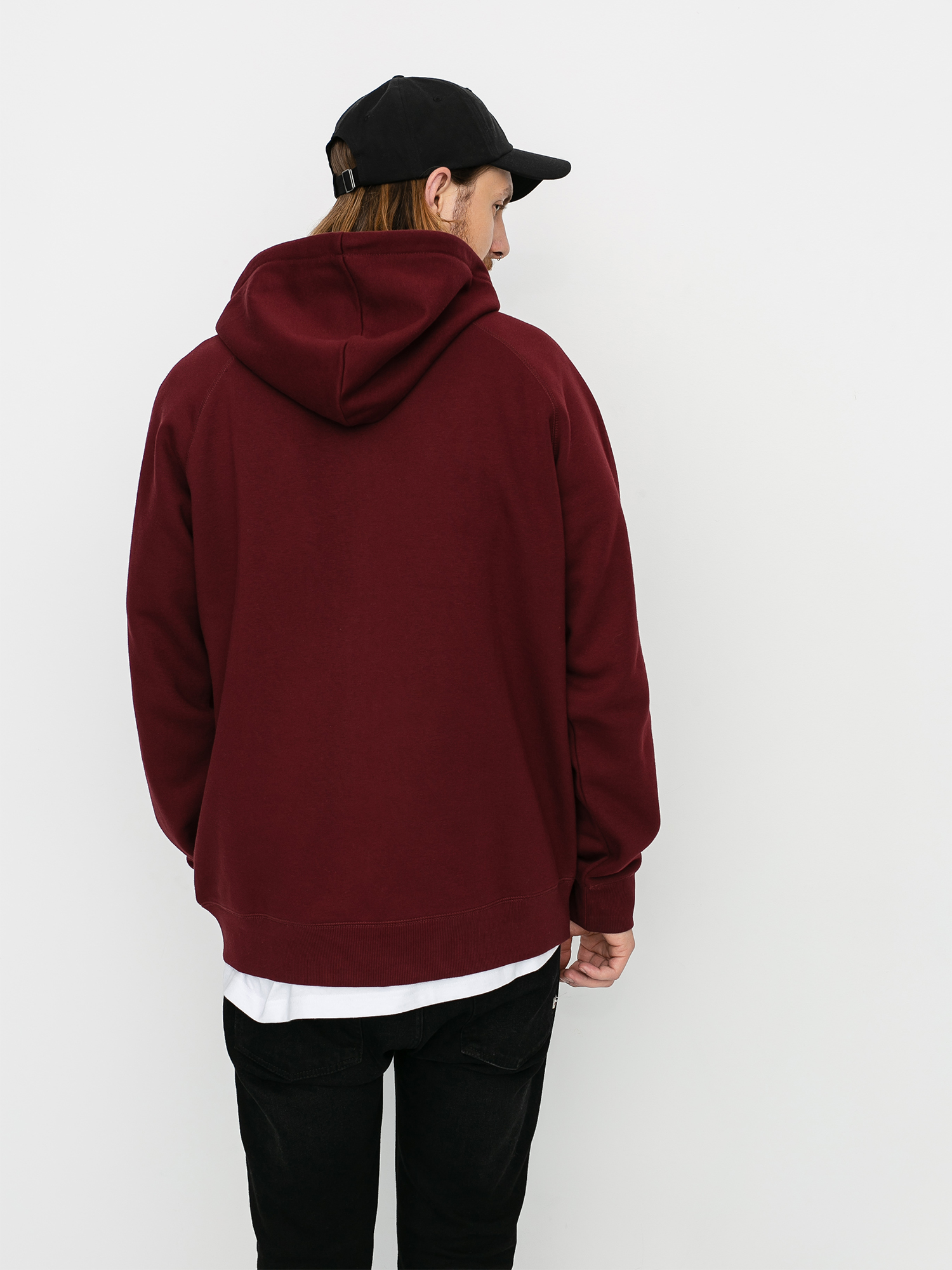 Bluza z kapturem Carhartt WIP Chase ZHD (bordeaux/gold)