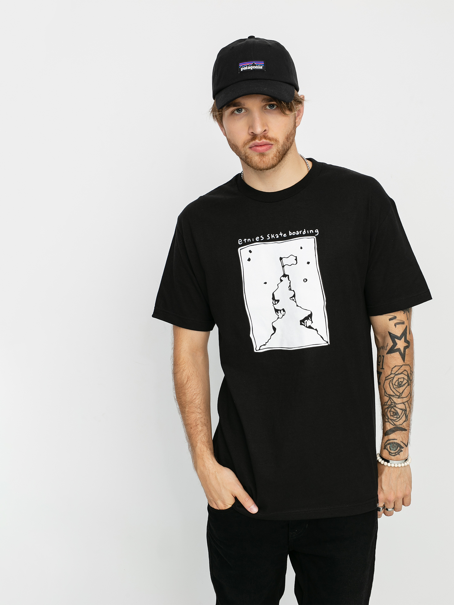 T-shirt Etnies White Flag (black)