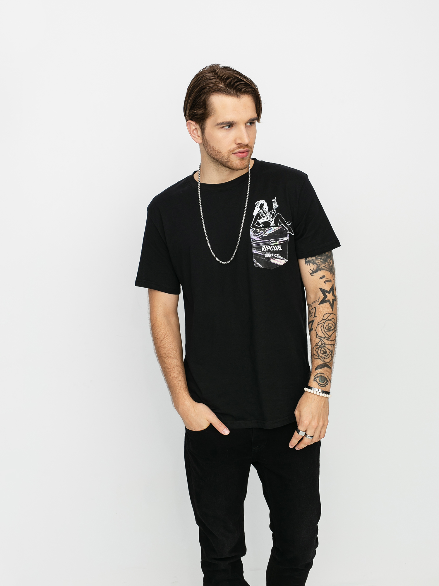 T-shirt Rip Curl In Da Pocket (black)