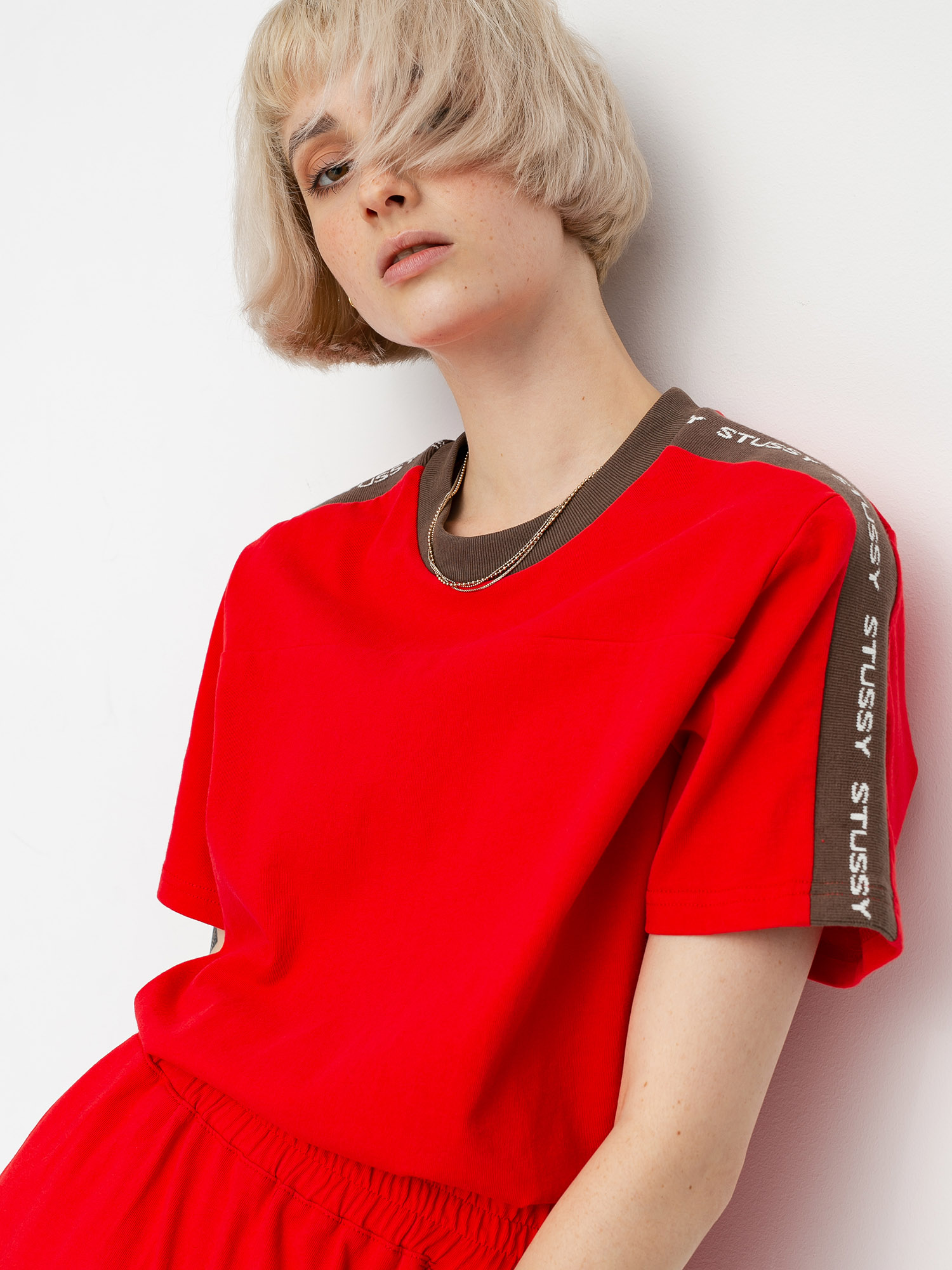 T-shirt Stussy Rib Logo Wmn (red)