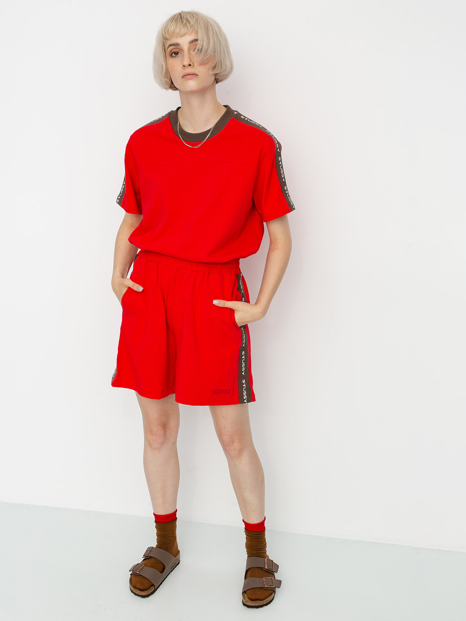 T-shirt Stussy Rib Logo Wmn (red)