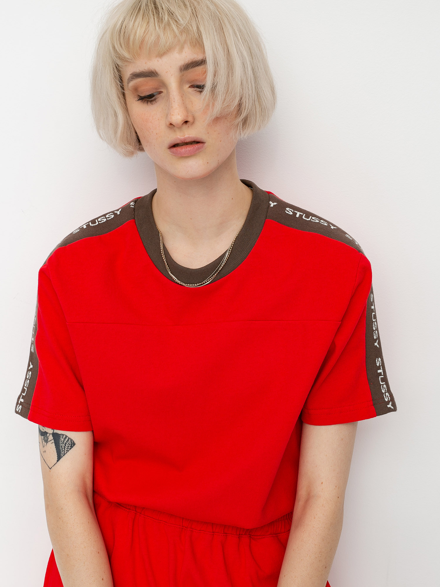 T-shirt Stussy Rib Logo Wmn (red)