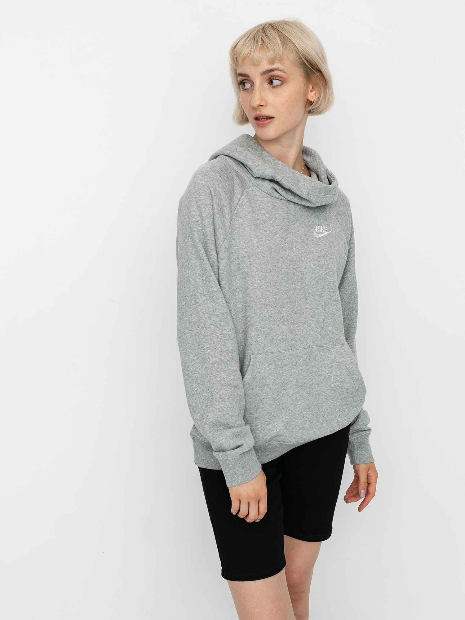 Bluza z kapturem Nike Sportswear Essential HD Wmn (grey heather/white)