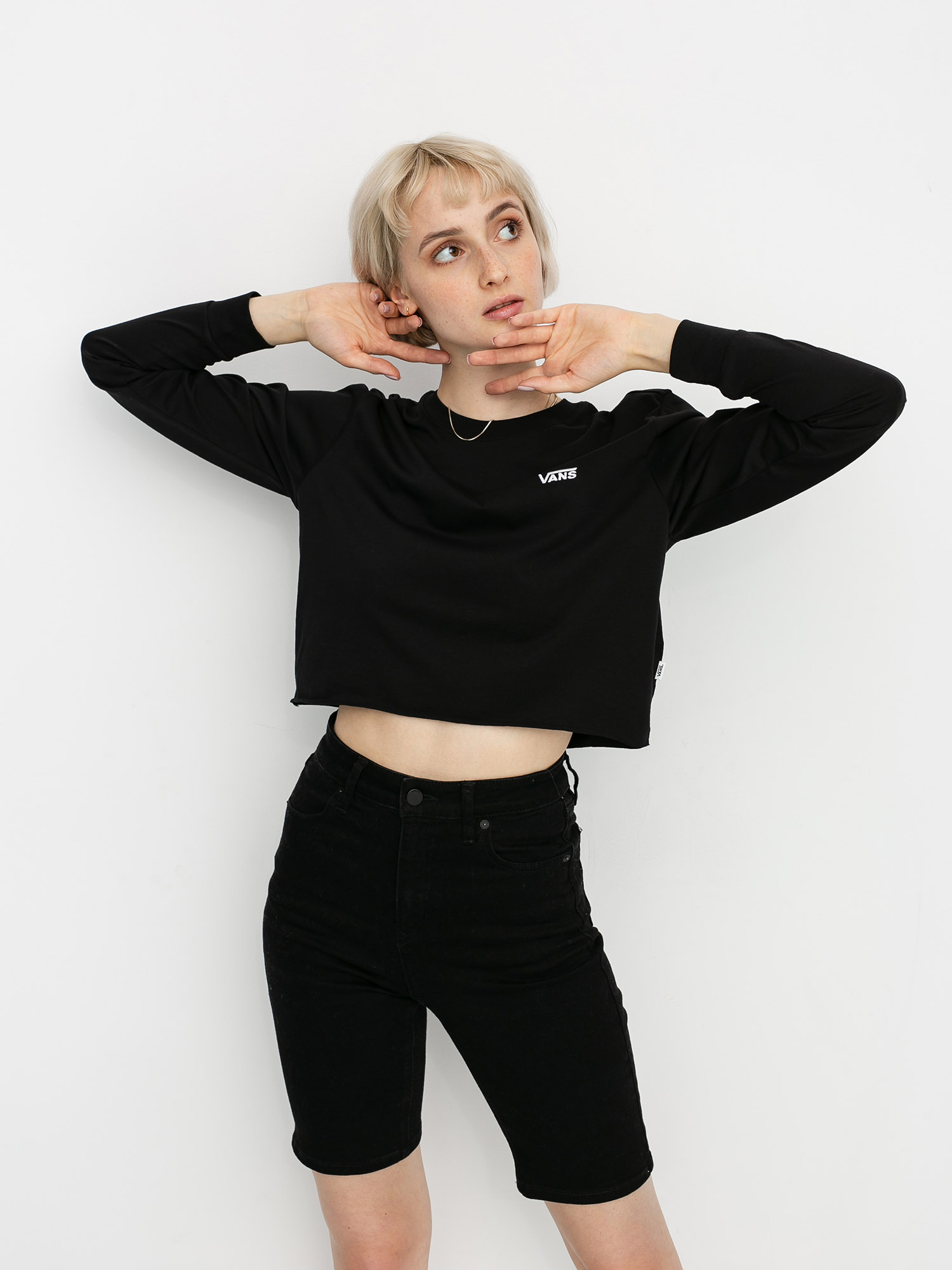 Longsleeve Vans Junior V Crop Wmn (black/white)