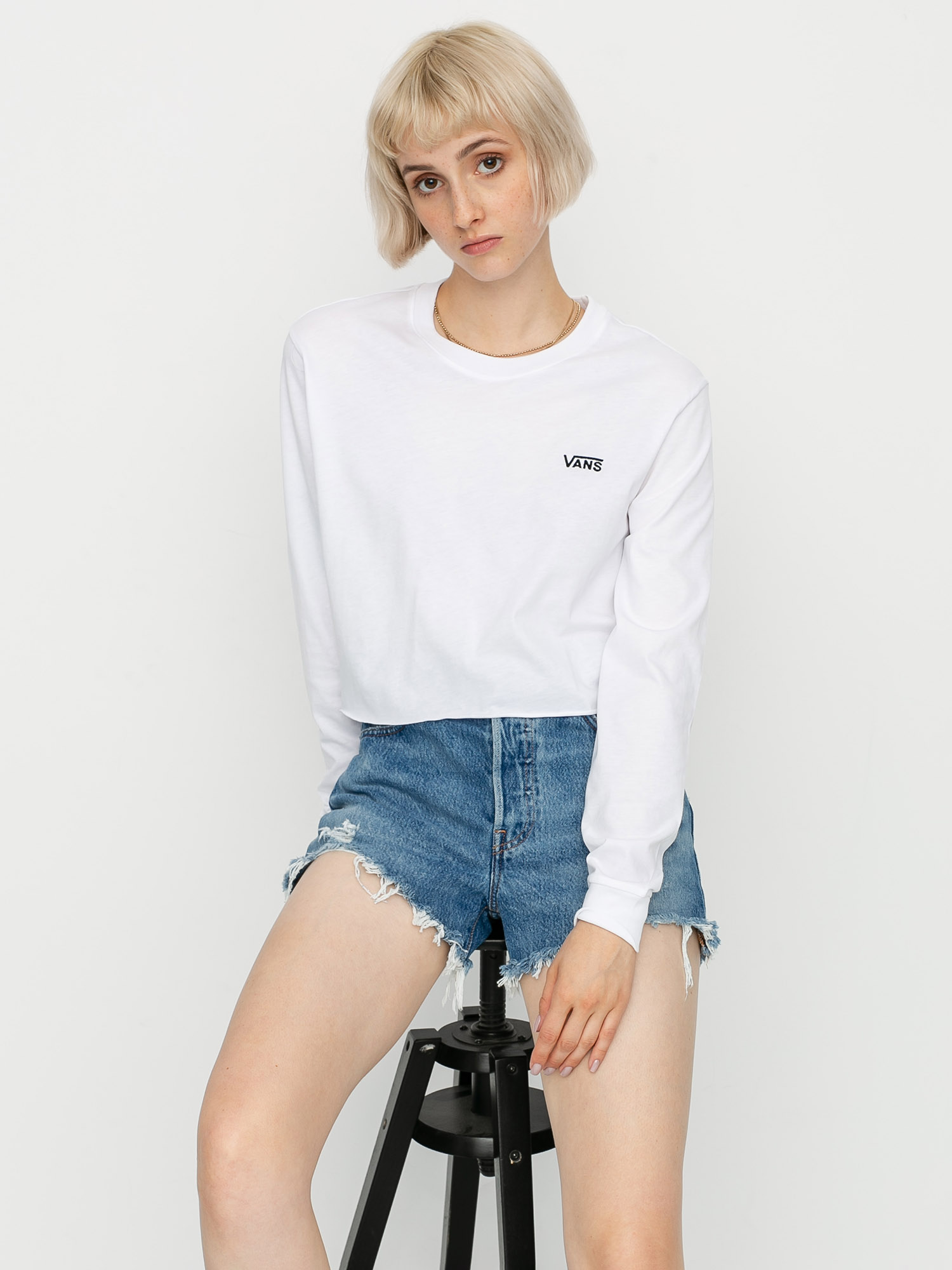 Longsleeve Vans Junior V Crop Wmn (white/black)