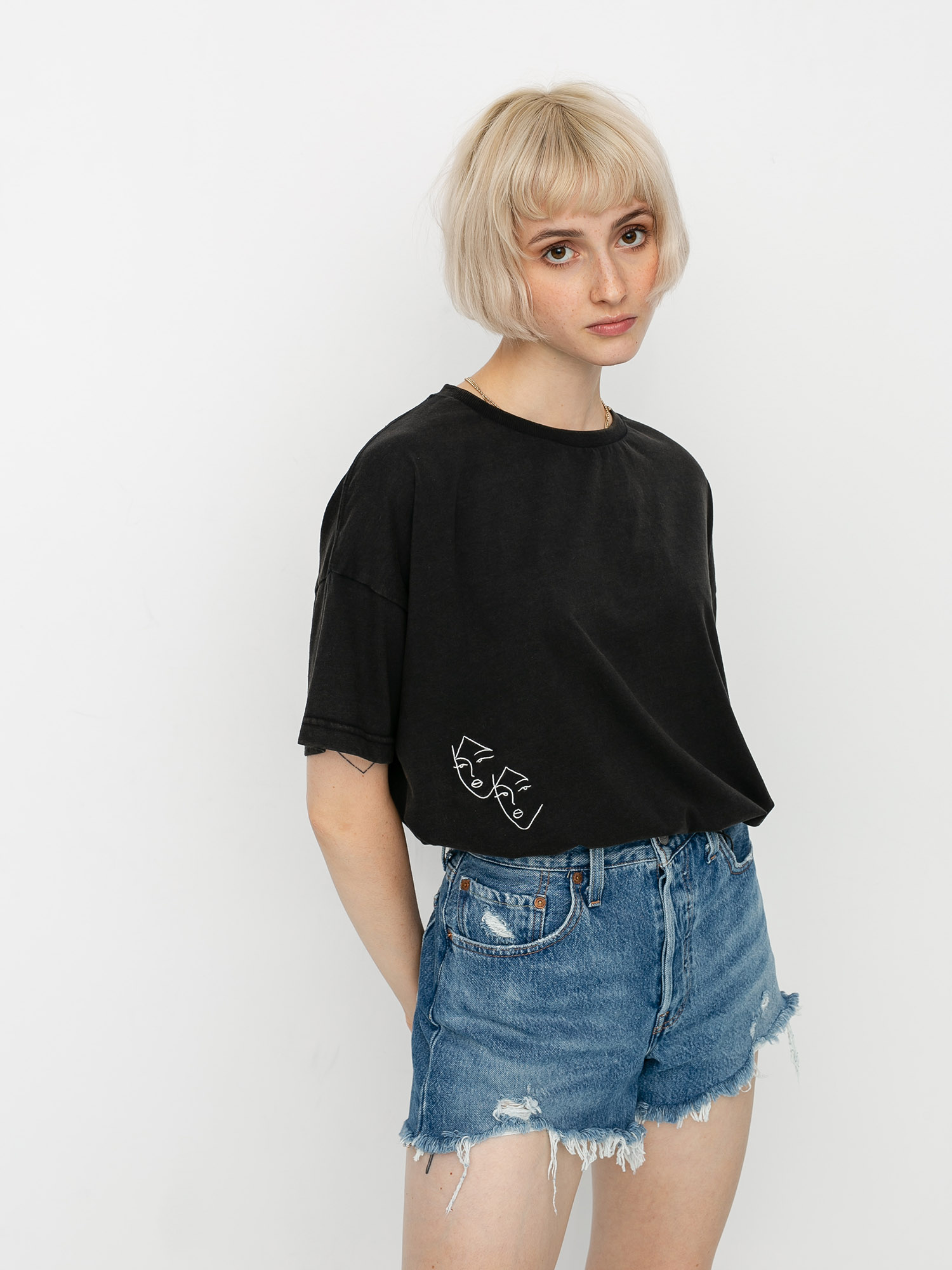T-shirt RVCA Au Revoir Wmn (washed black)