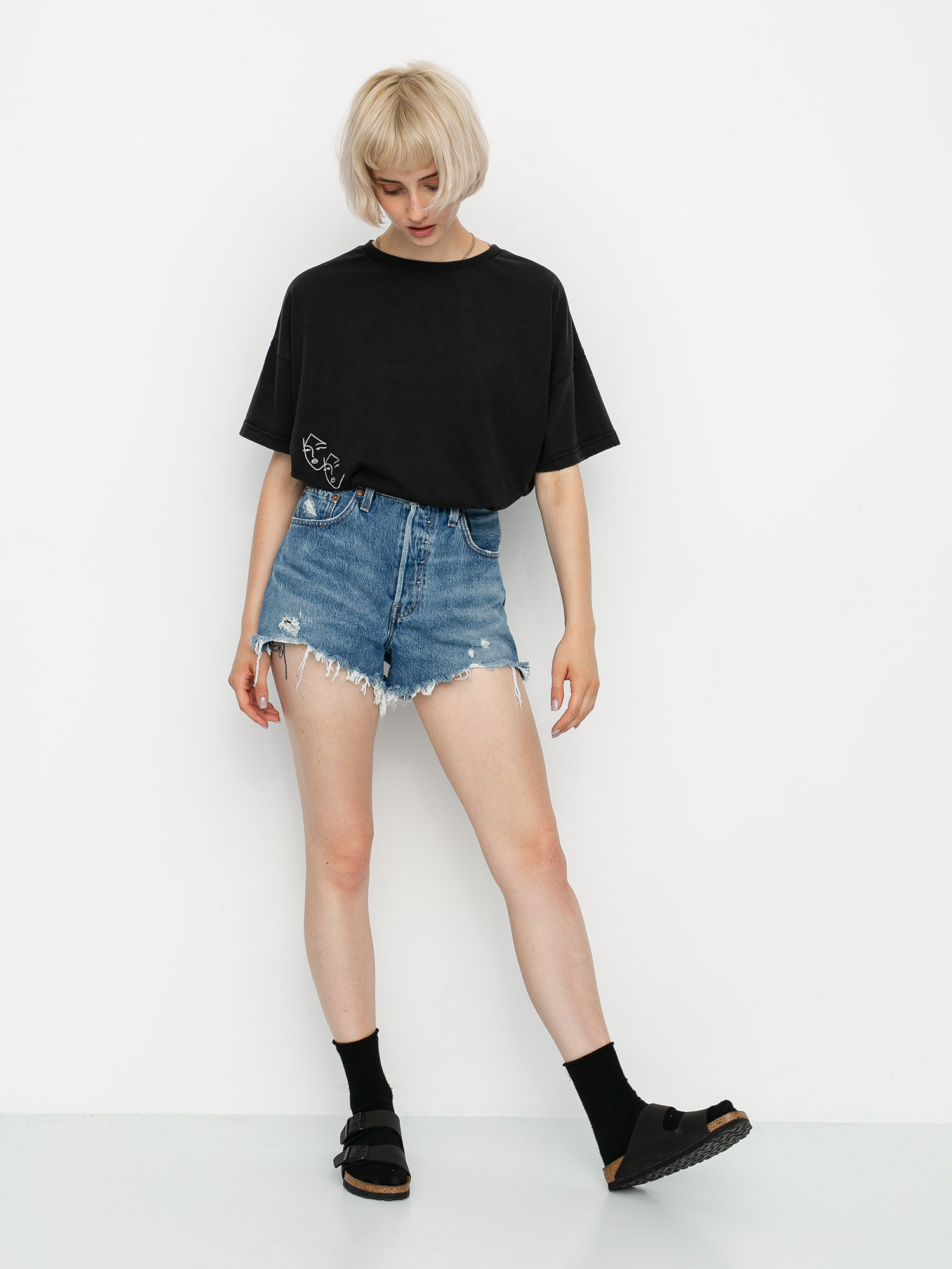T-shirt RVCA Au Revoir Wmn (washed black)
