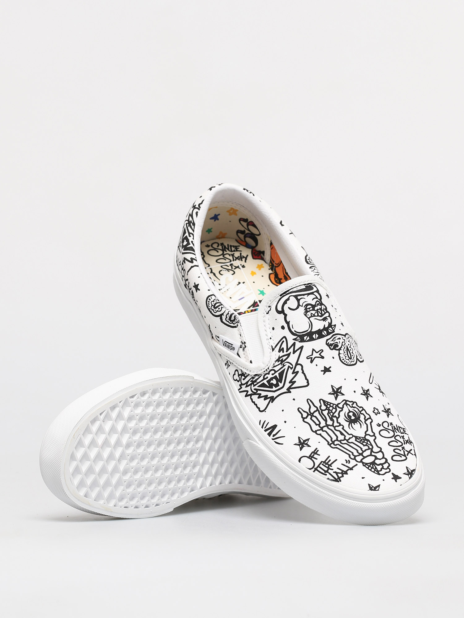 Buty Vans Classic Slip On (u color tattoo/true white)