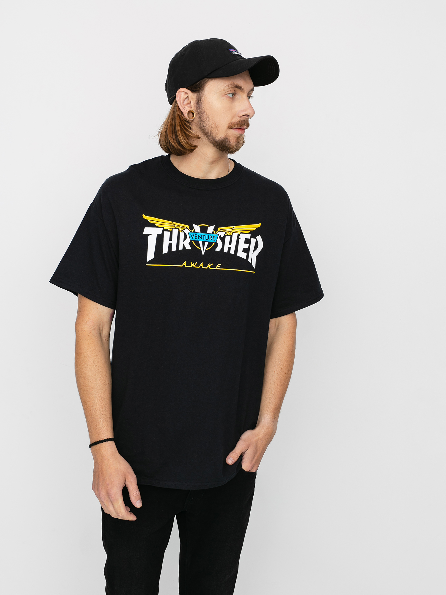 T-shirt Thrasher Venture Collab (black)