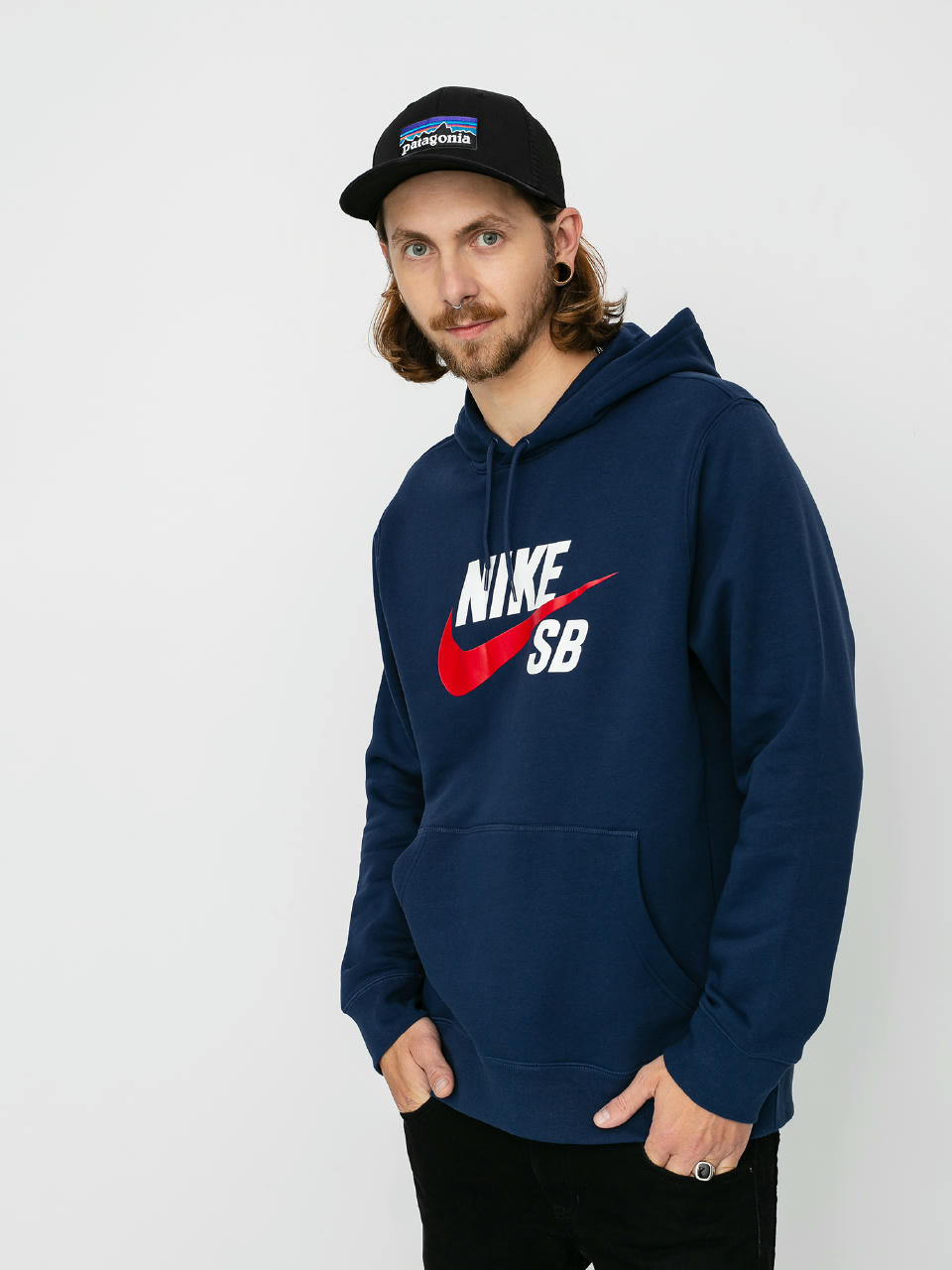 Bluza z kapturem Nike SB Sb Icon HD (midnight navy/university red)