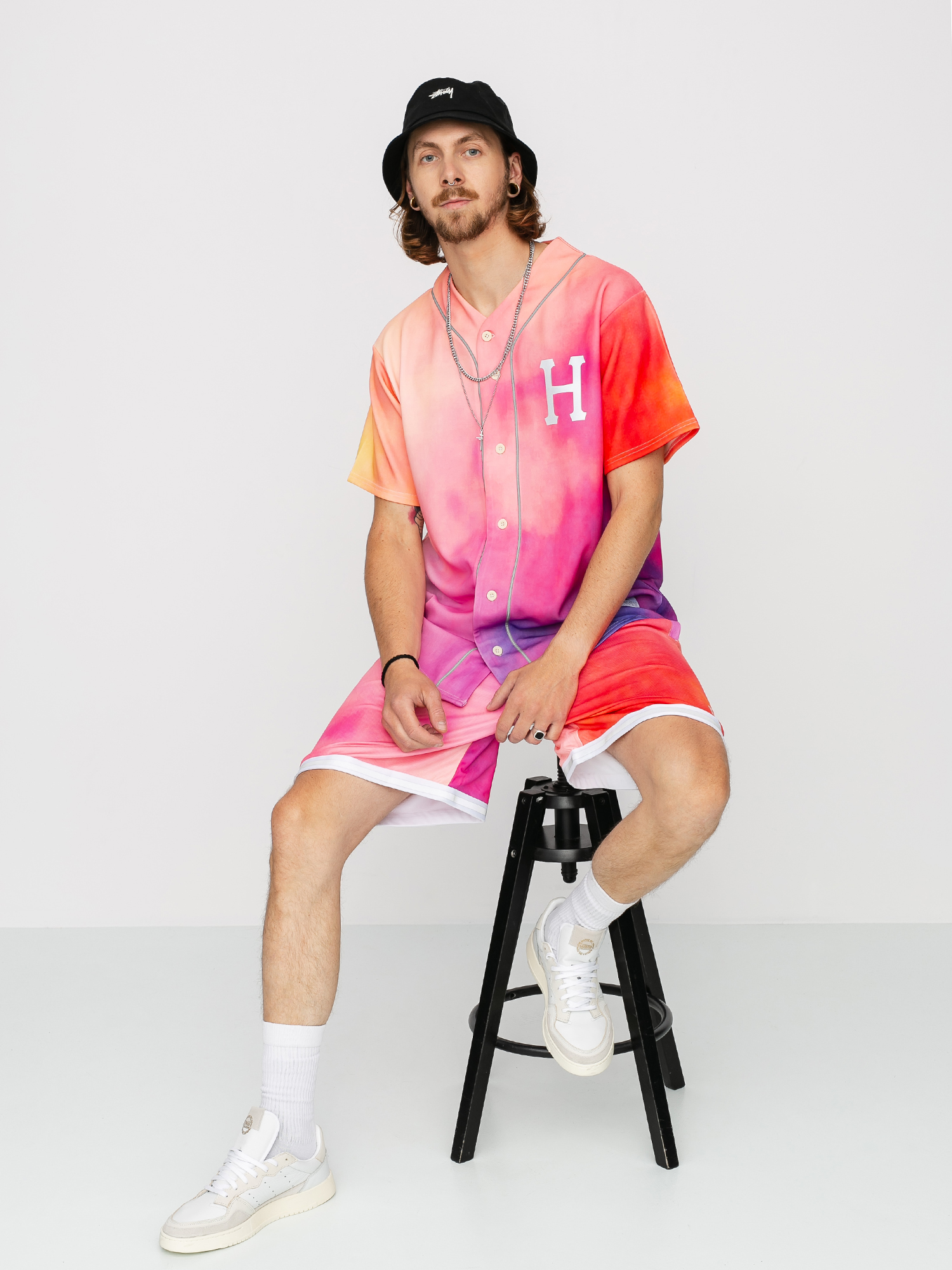 Koszulka HUF Classic H Refl Baseball (coral pink)