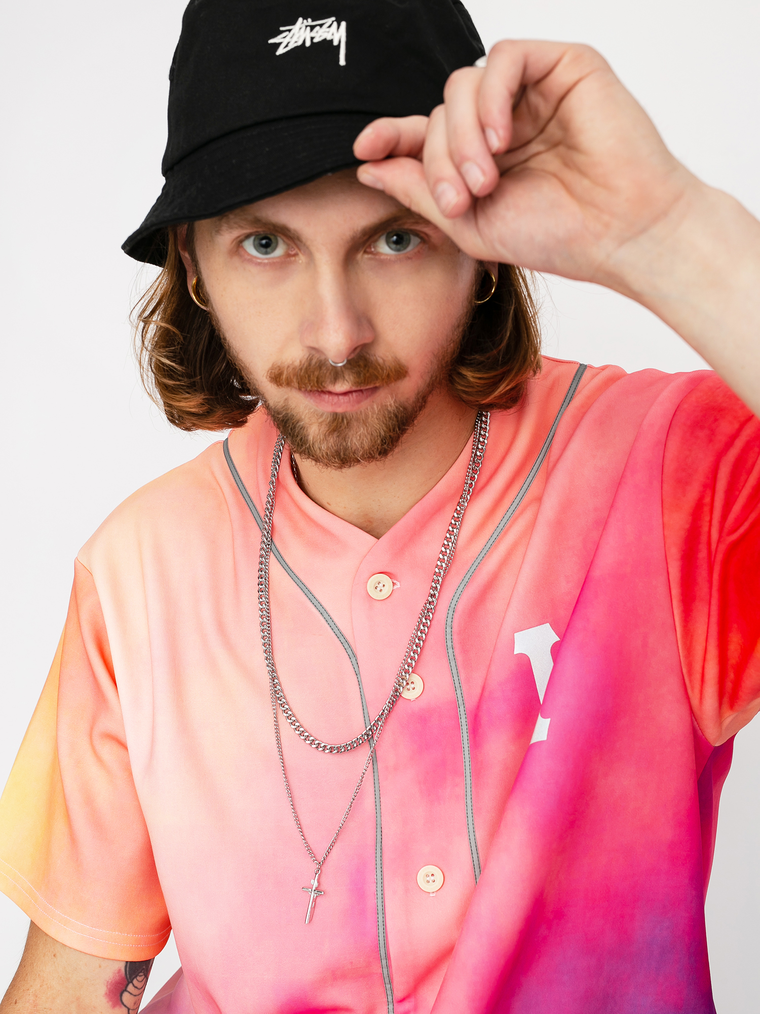 Koszulka HUF Classic H Refl Baseball (coral pink)