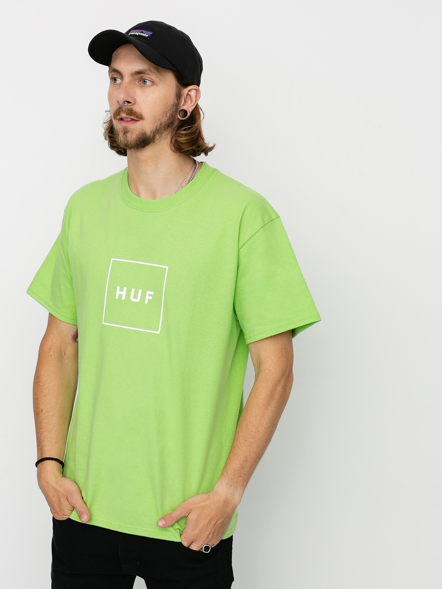 T-shirt HUF Essentials Box Logo (green)