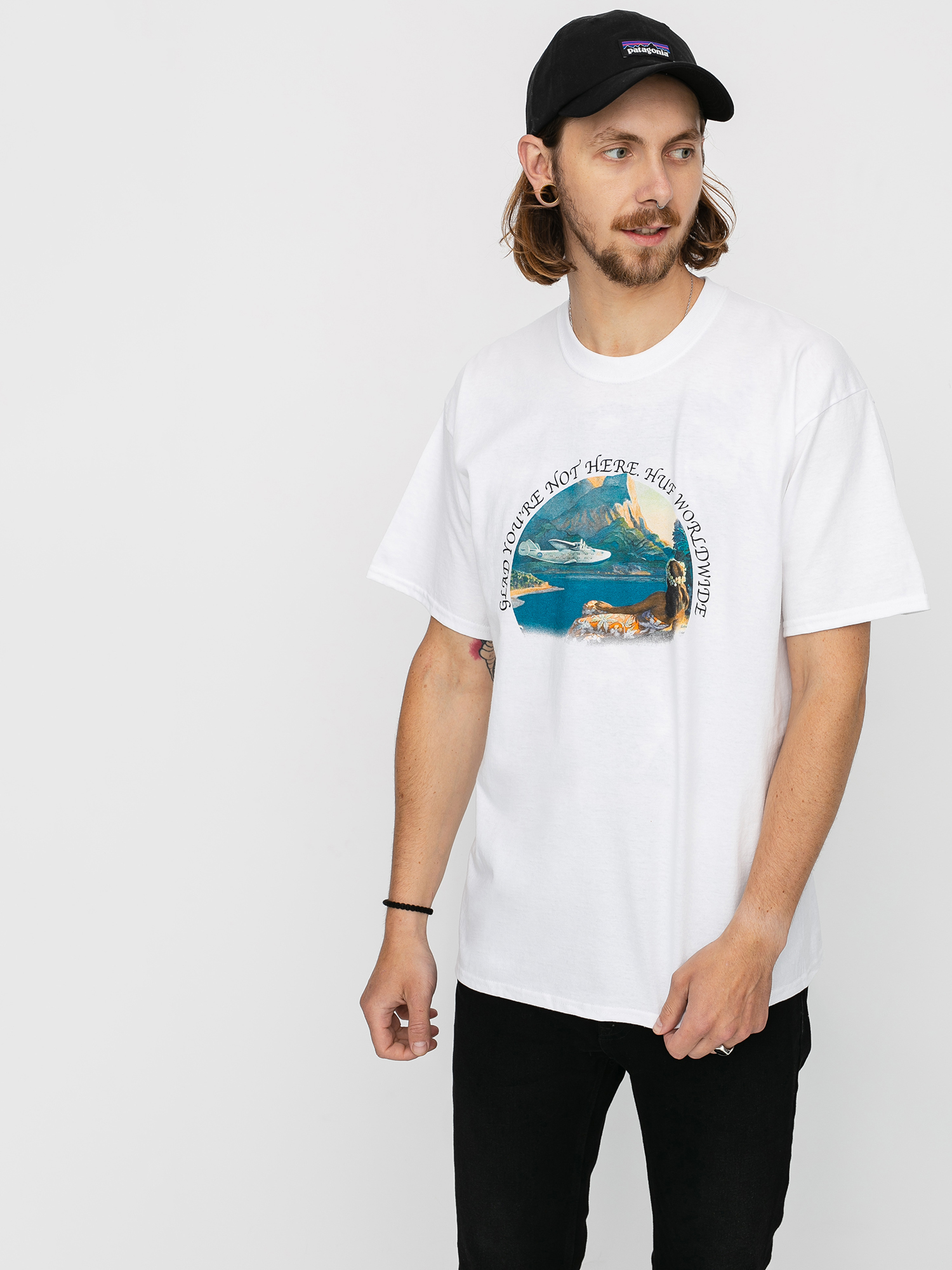 T-shirt HUF Glad Youre Not Here (white)