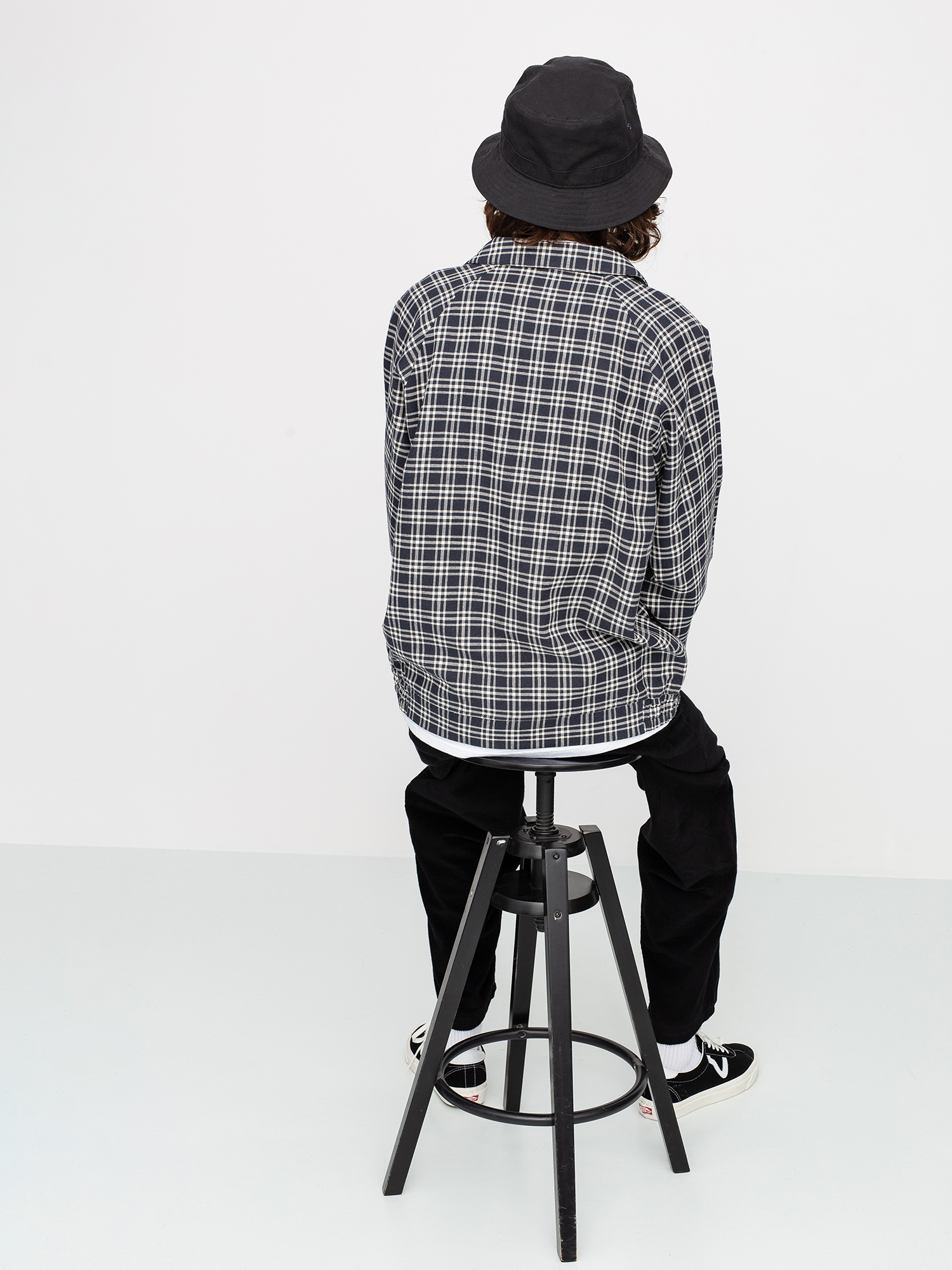 Kurtka Stussy Plaid Linen Bryan (navy)