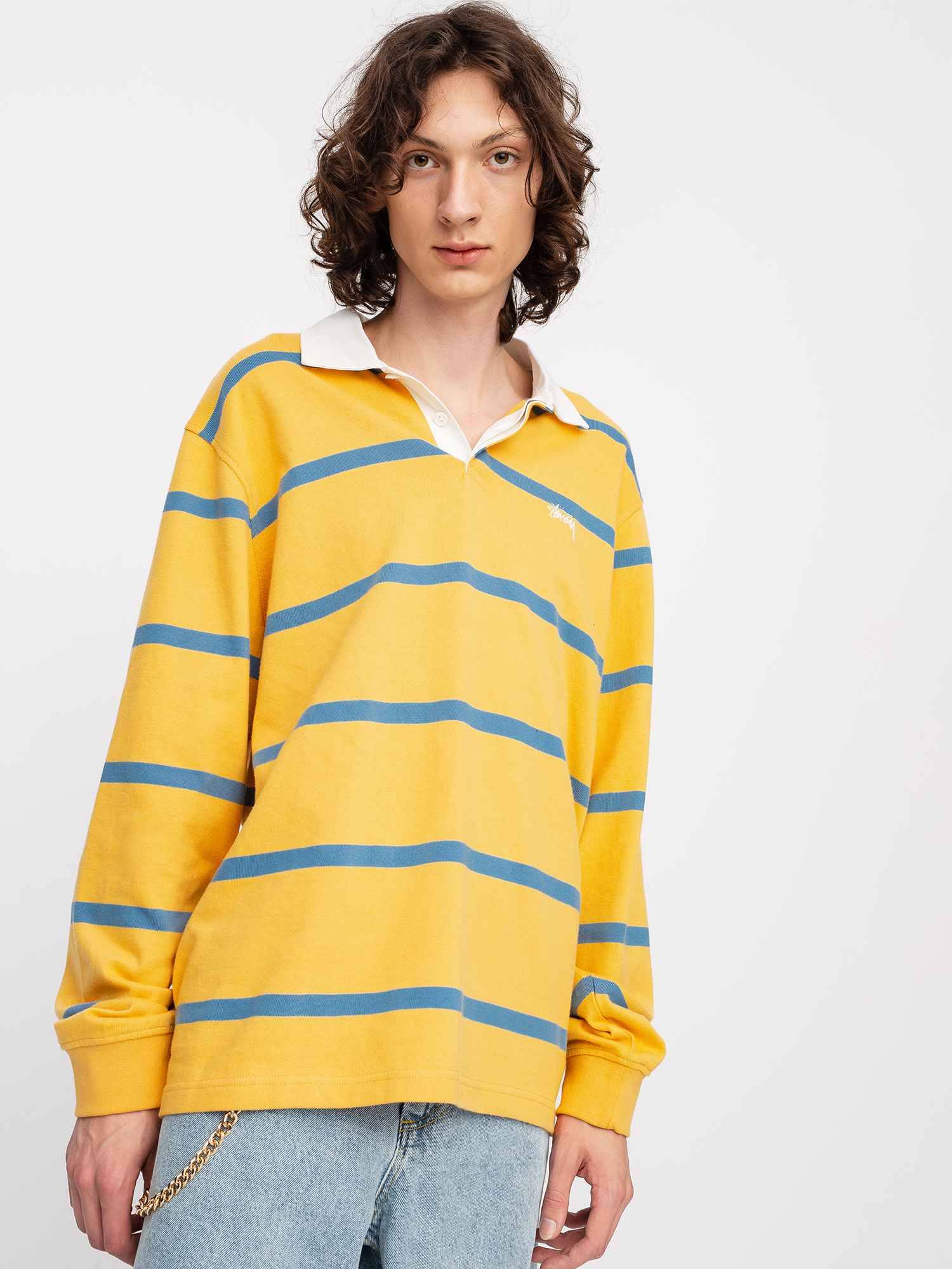 Longsleeve Stussy Hill Stripe Rugby (gold)