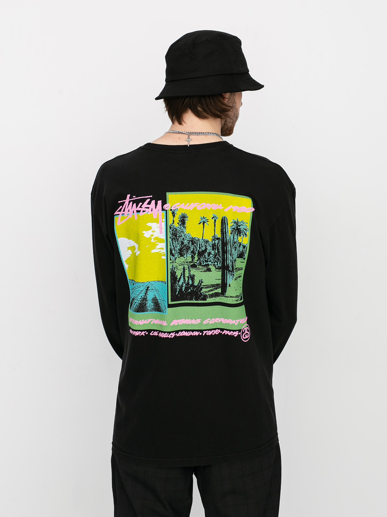 Longsleeve Stussy Palm Desert Pig Dyed (black)
