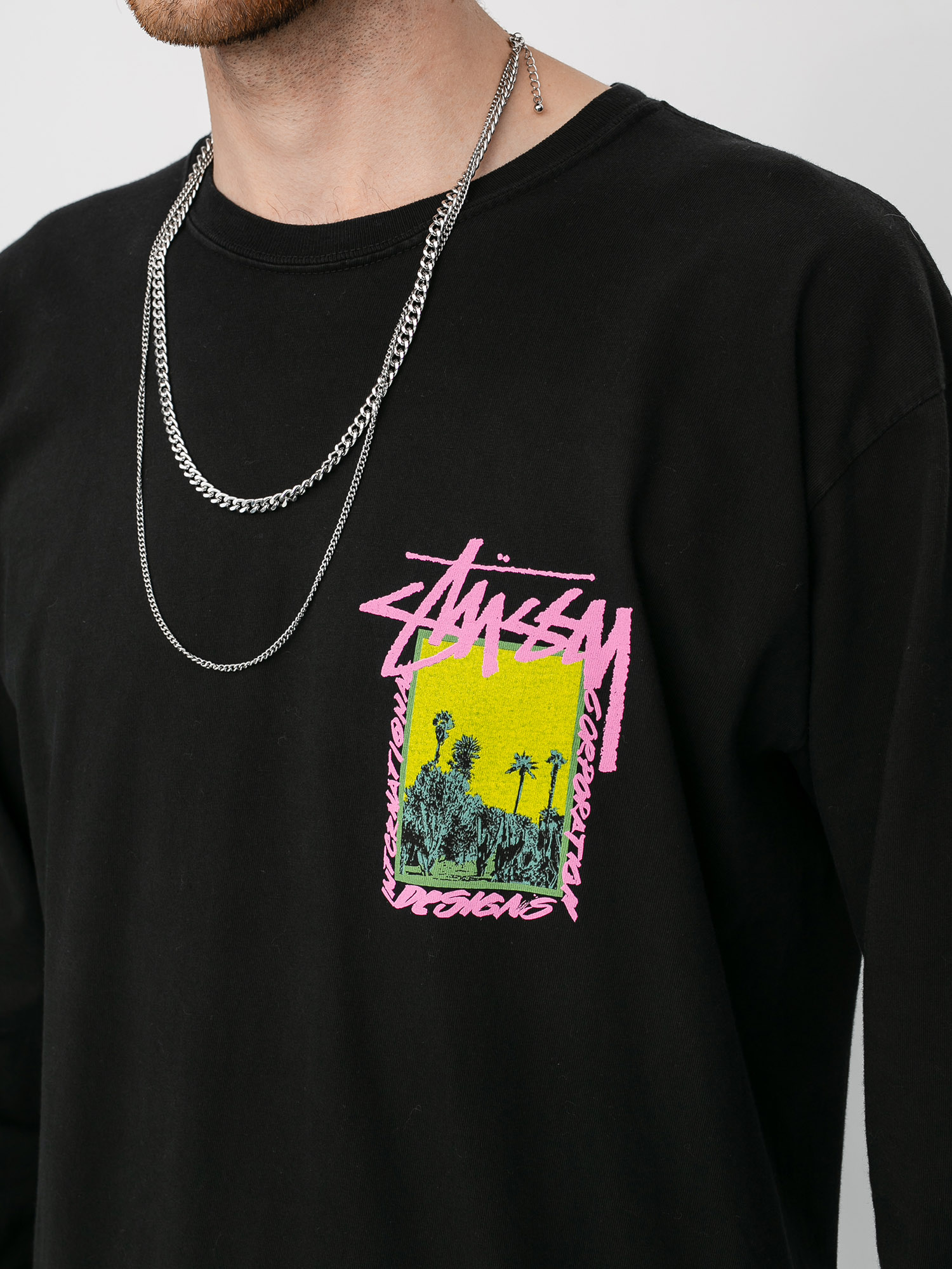 Longsleeve Stussy Palm Desert Pig Dyed (black)