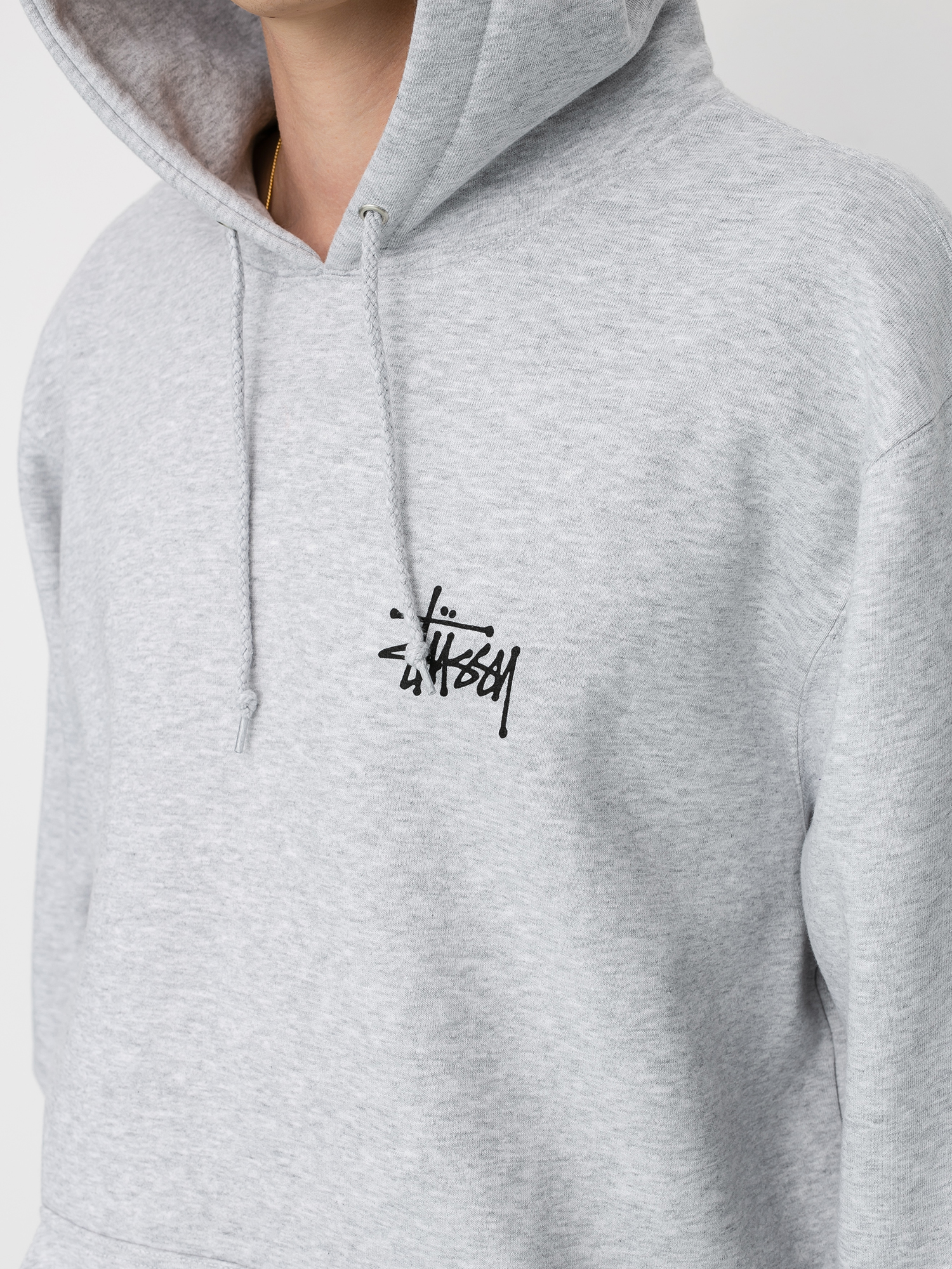 Bluza z kapturem Stussy Basic Stussy HD (ash heather)