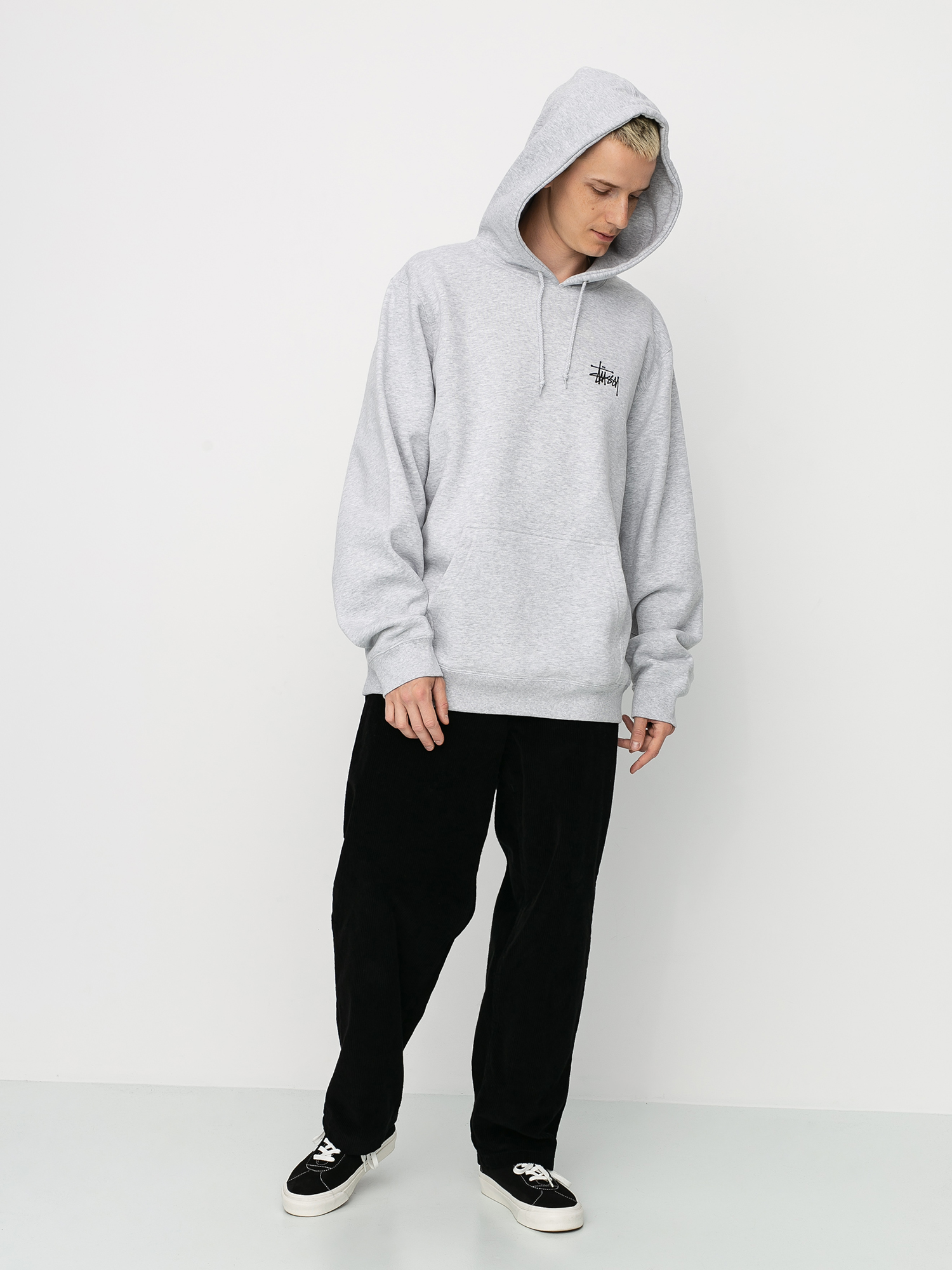 Bluza z kapturem Stussy Basic Stussy HD (ash heather)