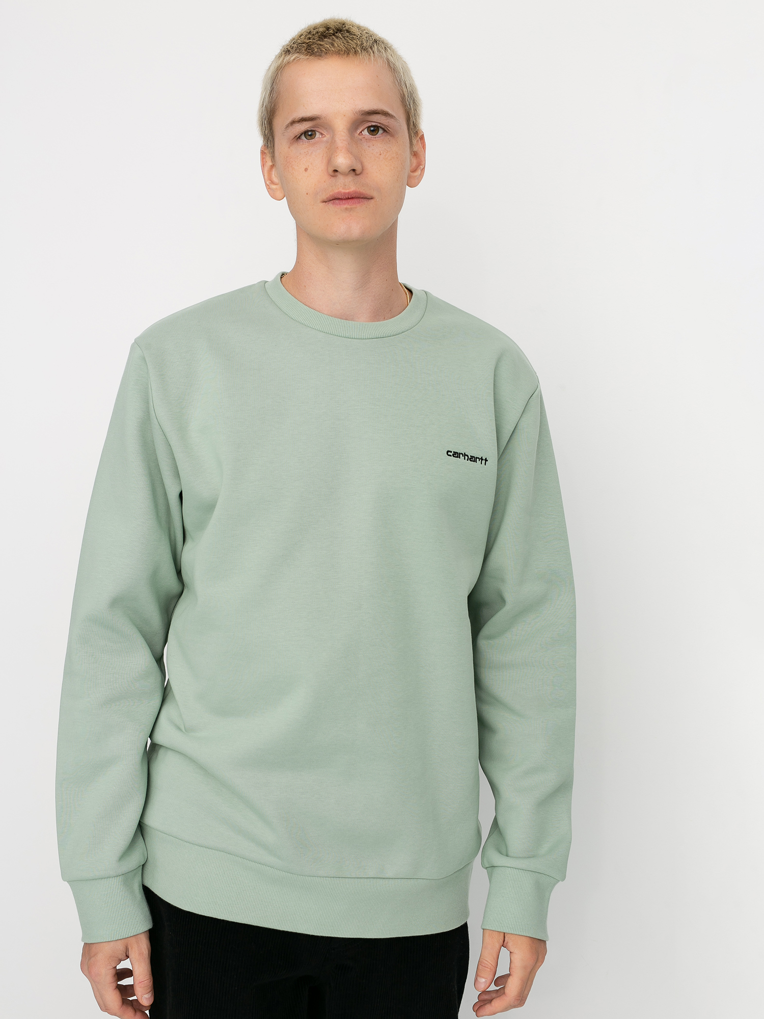 Bluza Carhartt WIP Script Embroidery (frosted green/black)