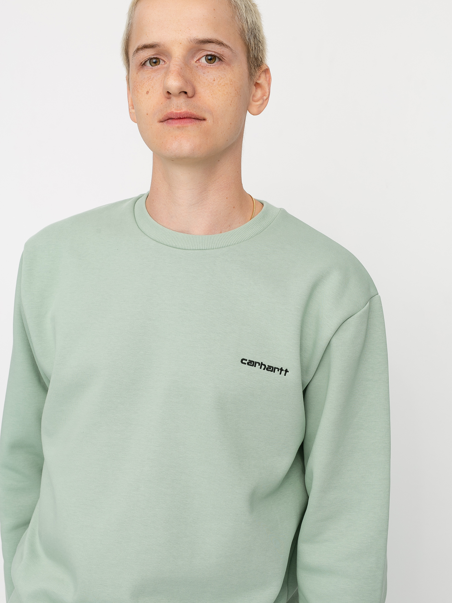 Bluza Carhartt WIP Script Embroidery (frosted green/black)