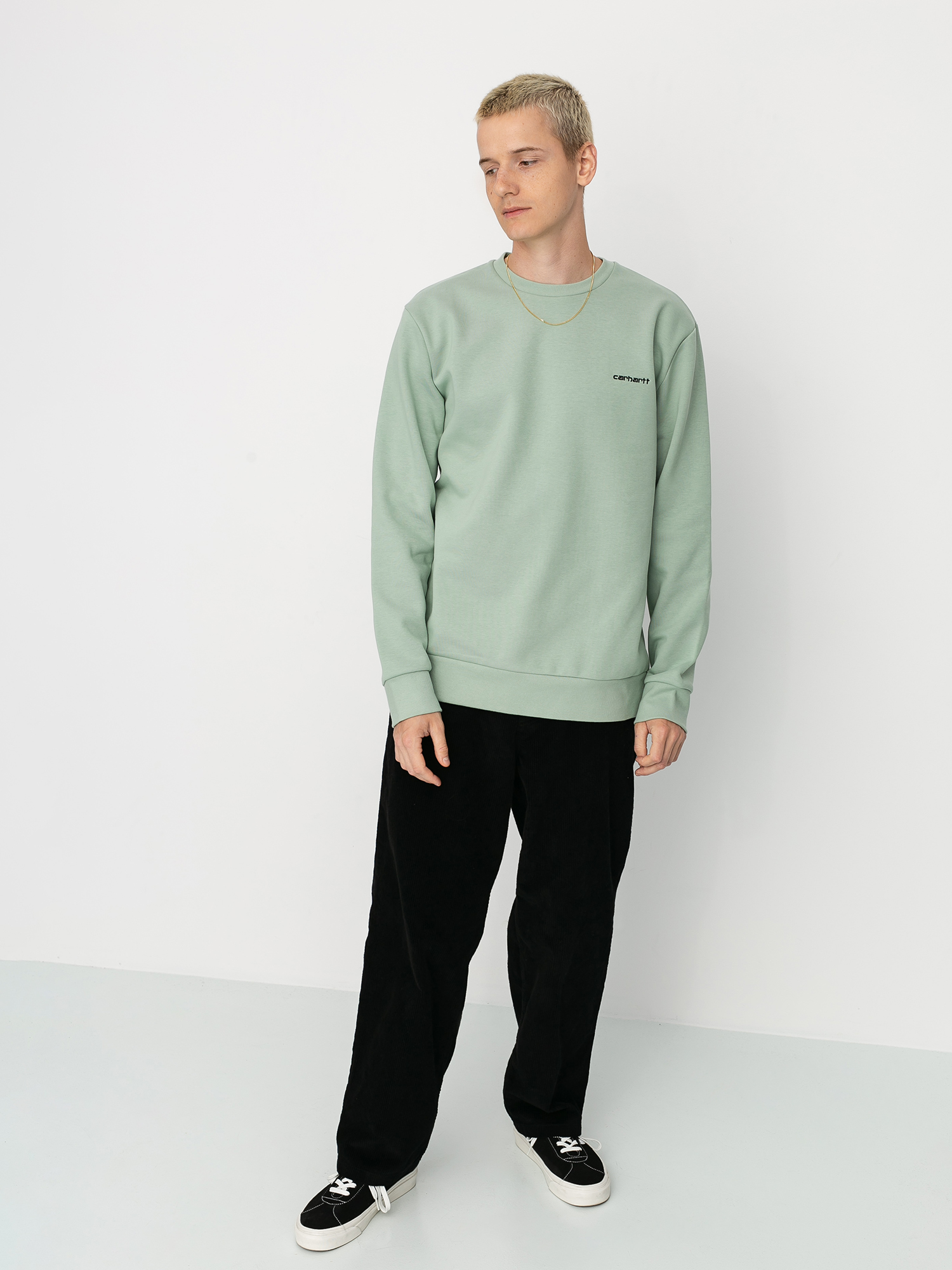 Bluza Carhartt WIP Script Embroidery (frosted green/black)